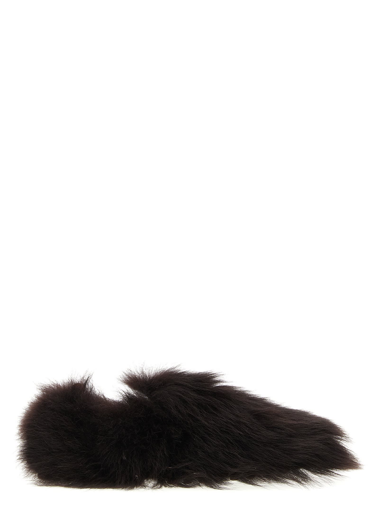Tod's Gommino Sheep Fur Loafers In Brown