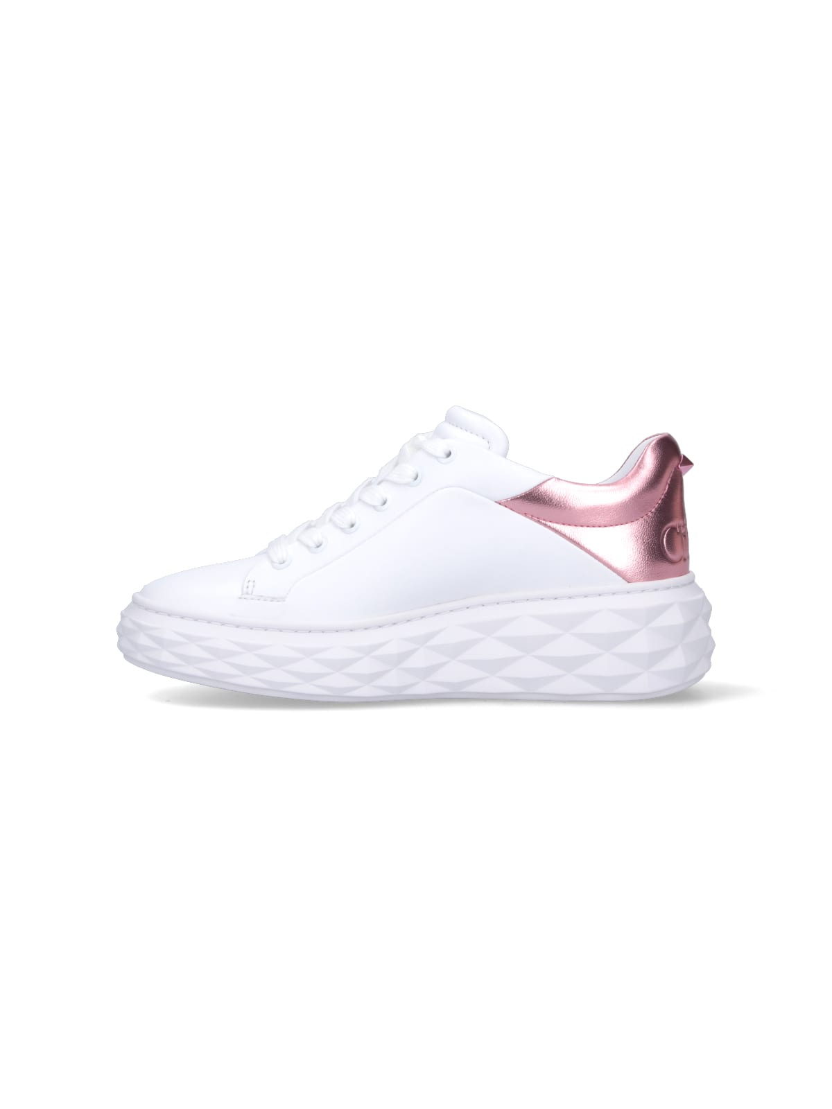 Shop Jimmy Choo Diamond Maxi Sneakers In White