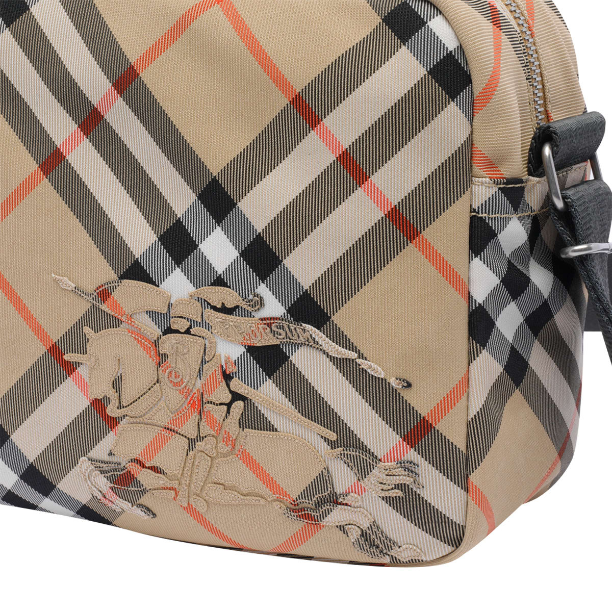 Shop Burberry Check Crossbody Bag In Beige