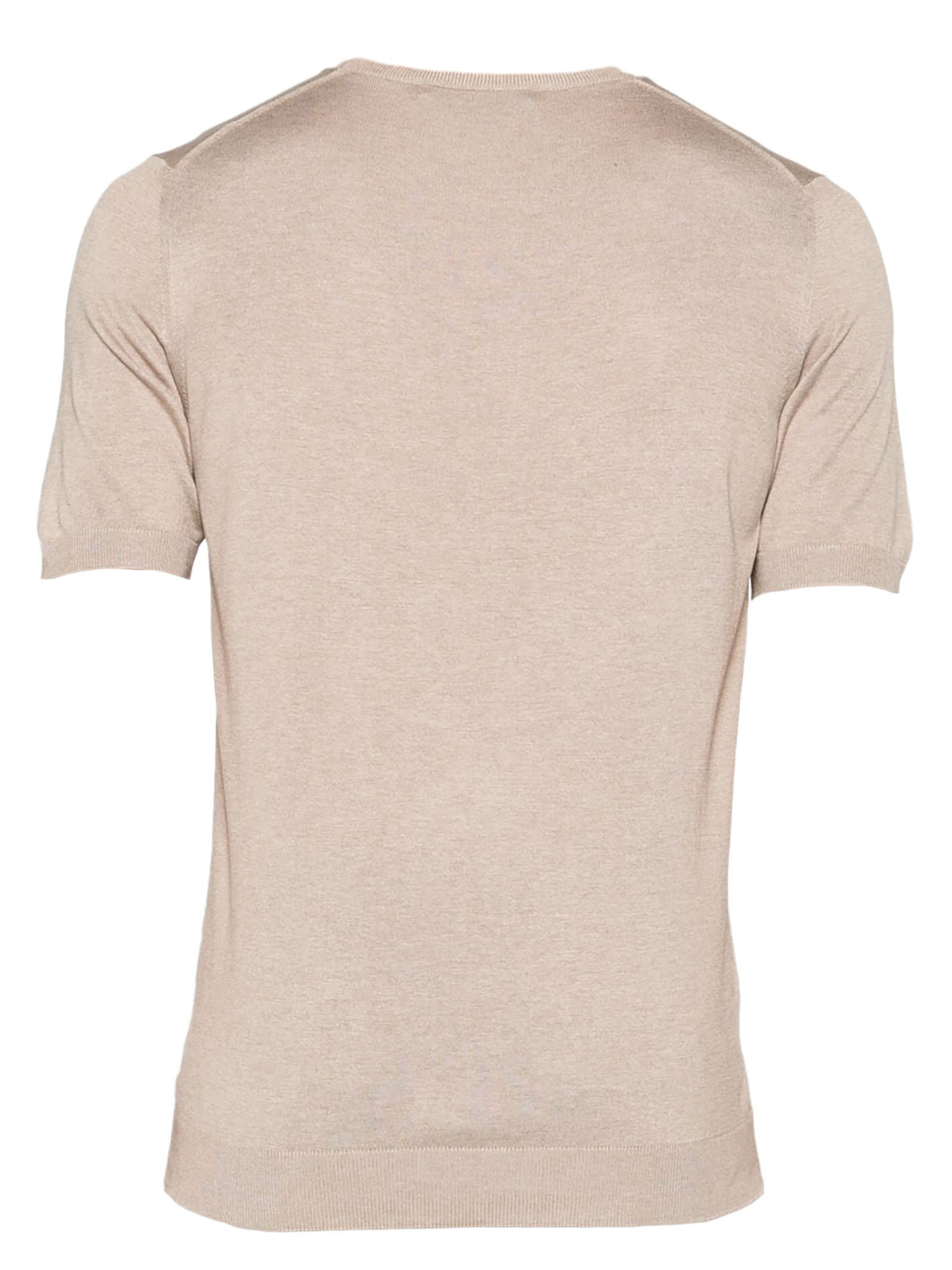 Shop Tagliatore T-shirts And Polos Beige