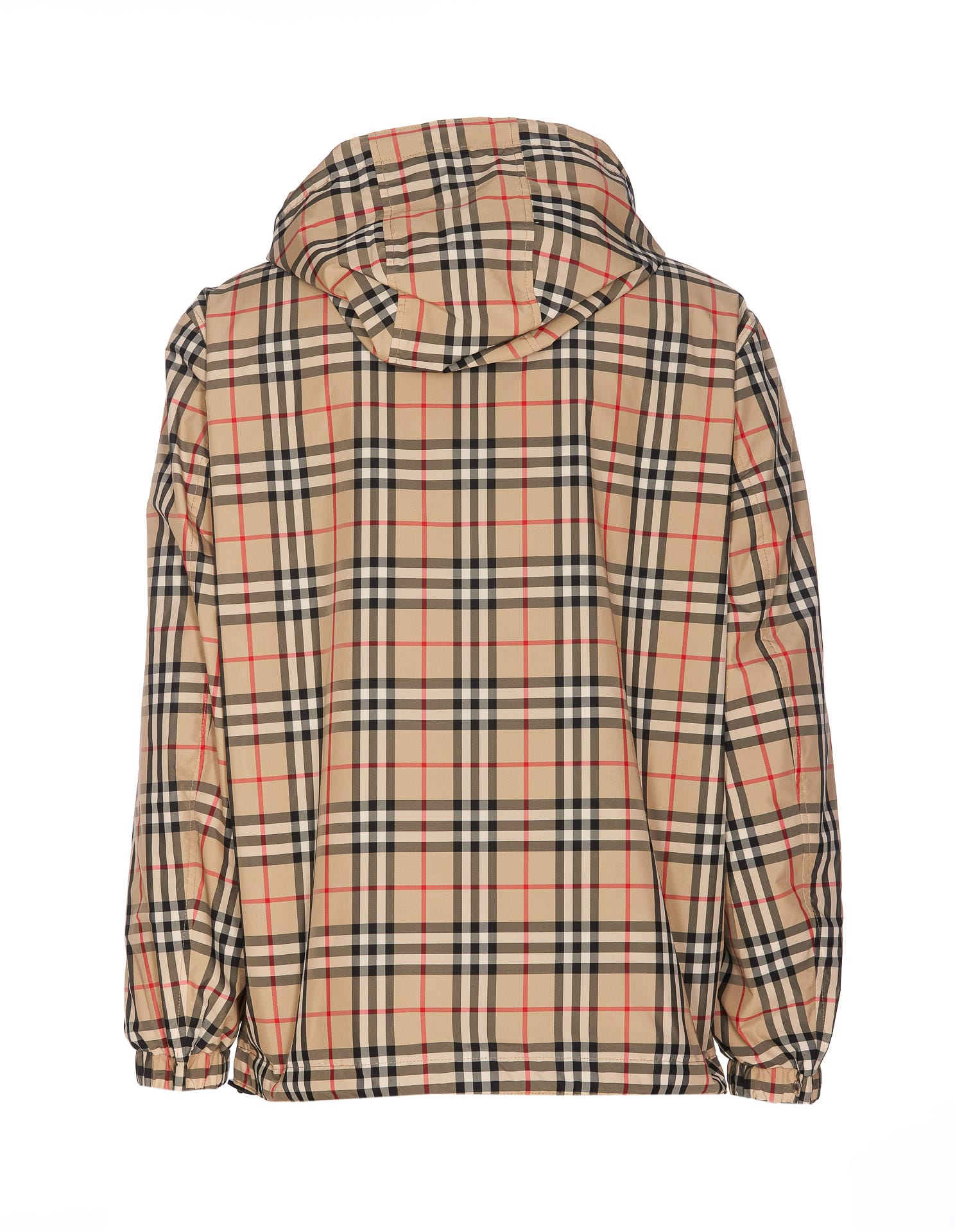 Shop Burberry Check Reversible Jacket In Beige