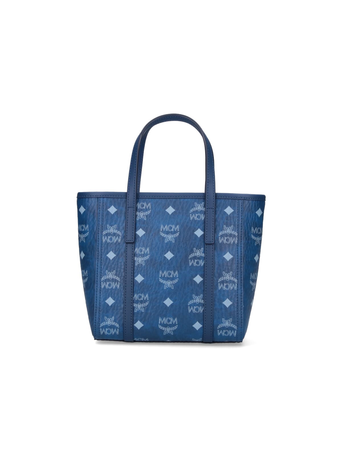 Mcm Toni Shopper Small Tote Bag In Blue