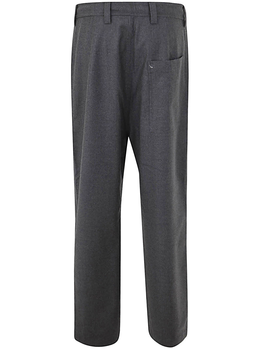 Shop Sofie D'hoore Low Crotch Pants With Zip And Drawstring In Mid Grey Melange