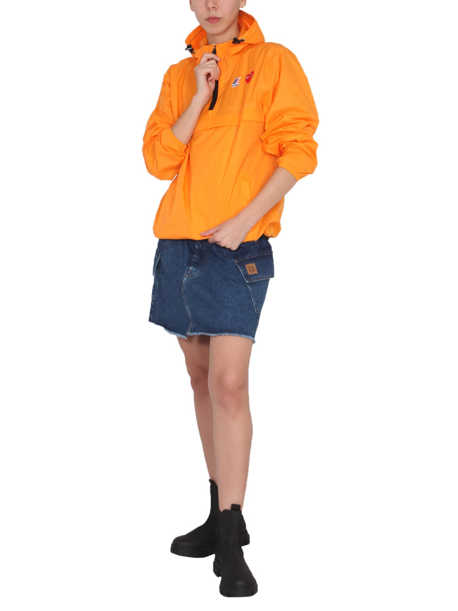 Shop Comme Des Garçons Play K-way X Comme Des Garcons Play Jacket In Orange