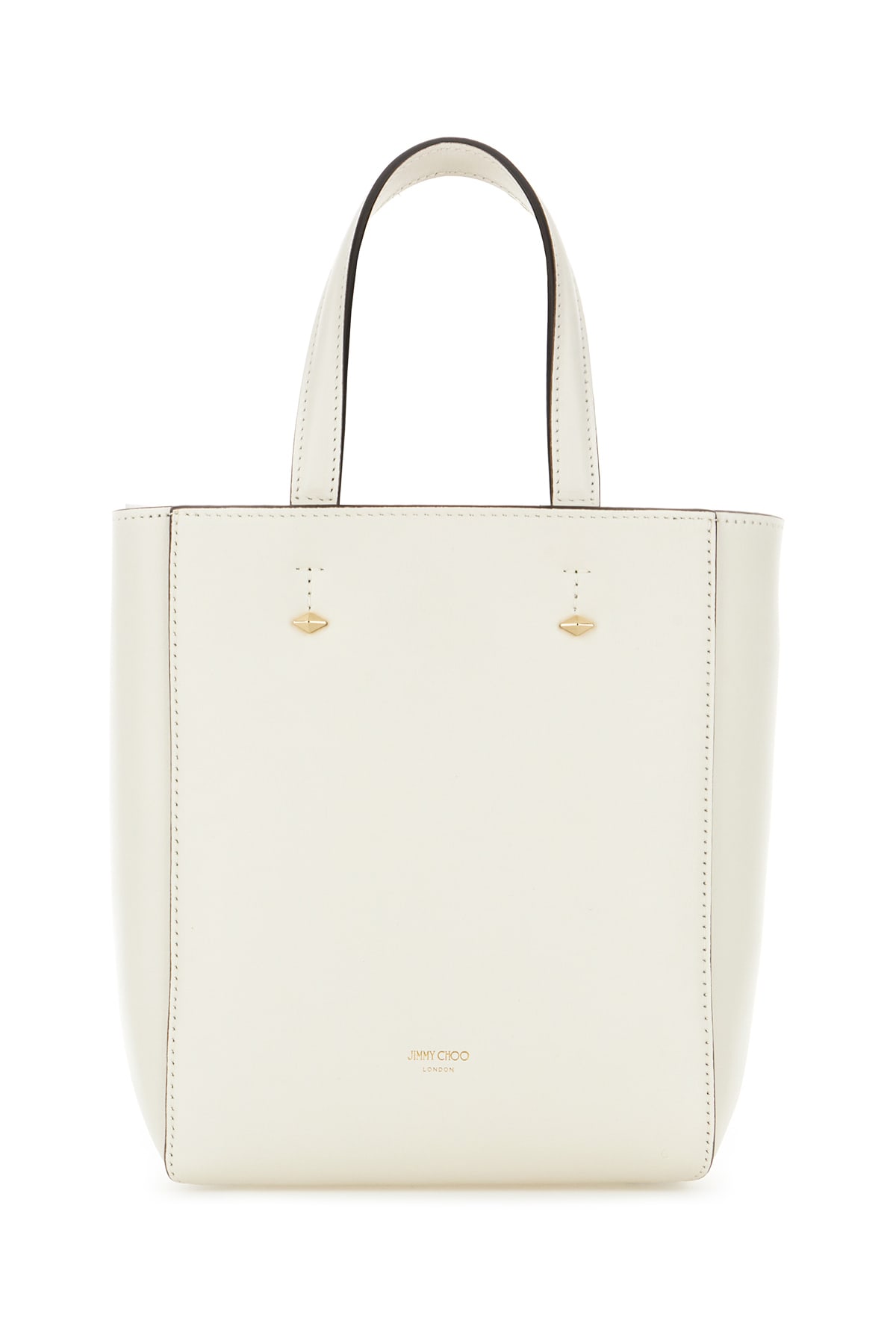 Shop Jimmy Choo White Leather Lenny Handbag In Lattegold