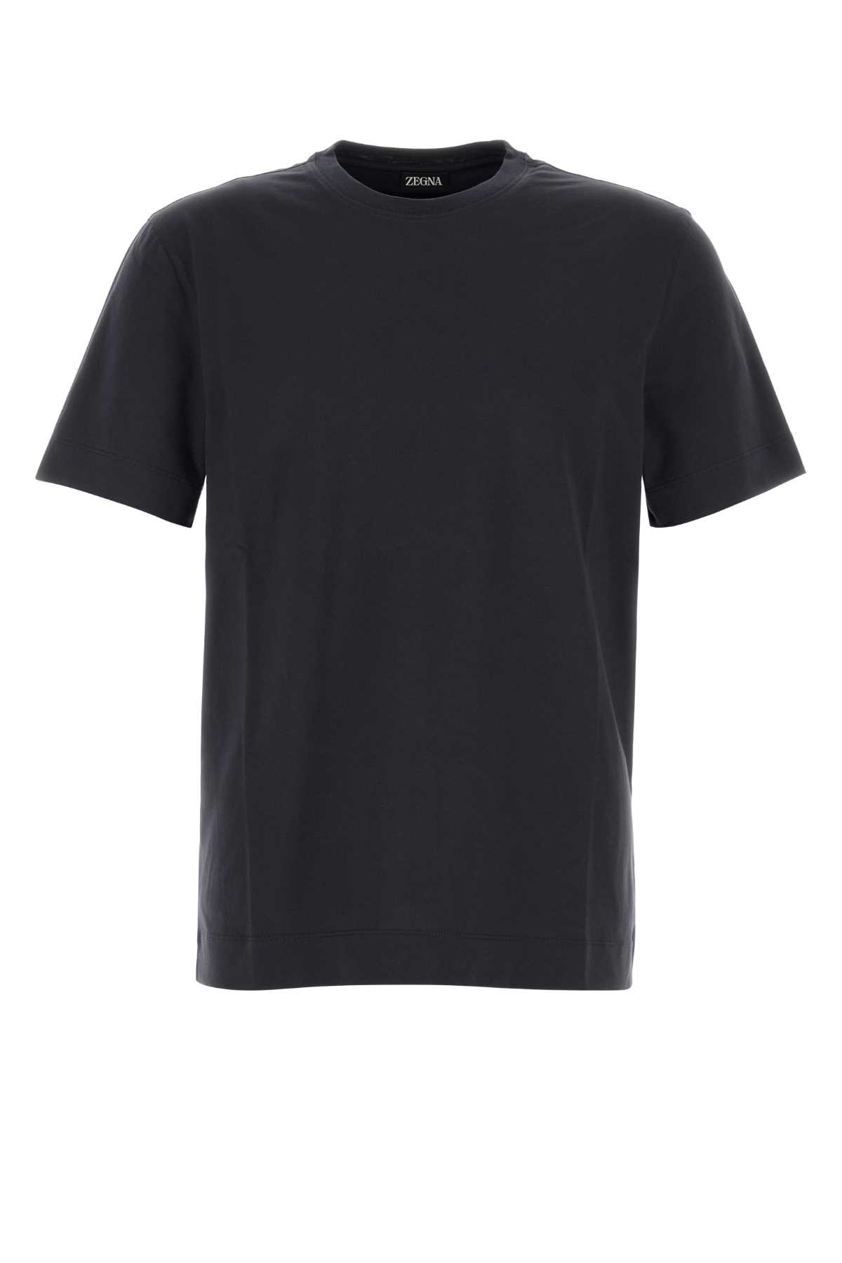 Zegna T-shirt In Cotone Blu Scuro Uomo In Blue