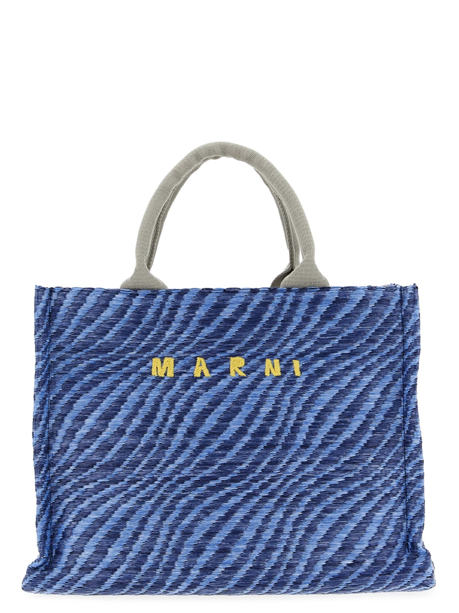 Marni Raffia Handbag Hand Bags Blue In Neutral