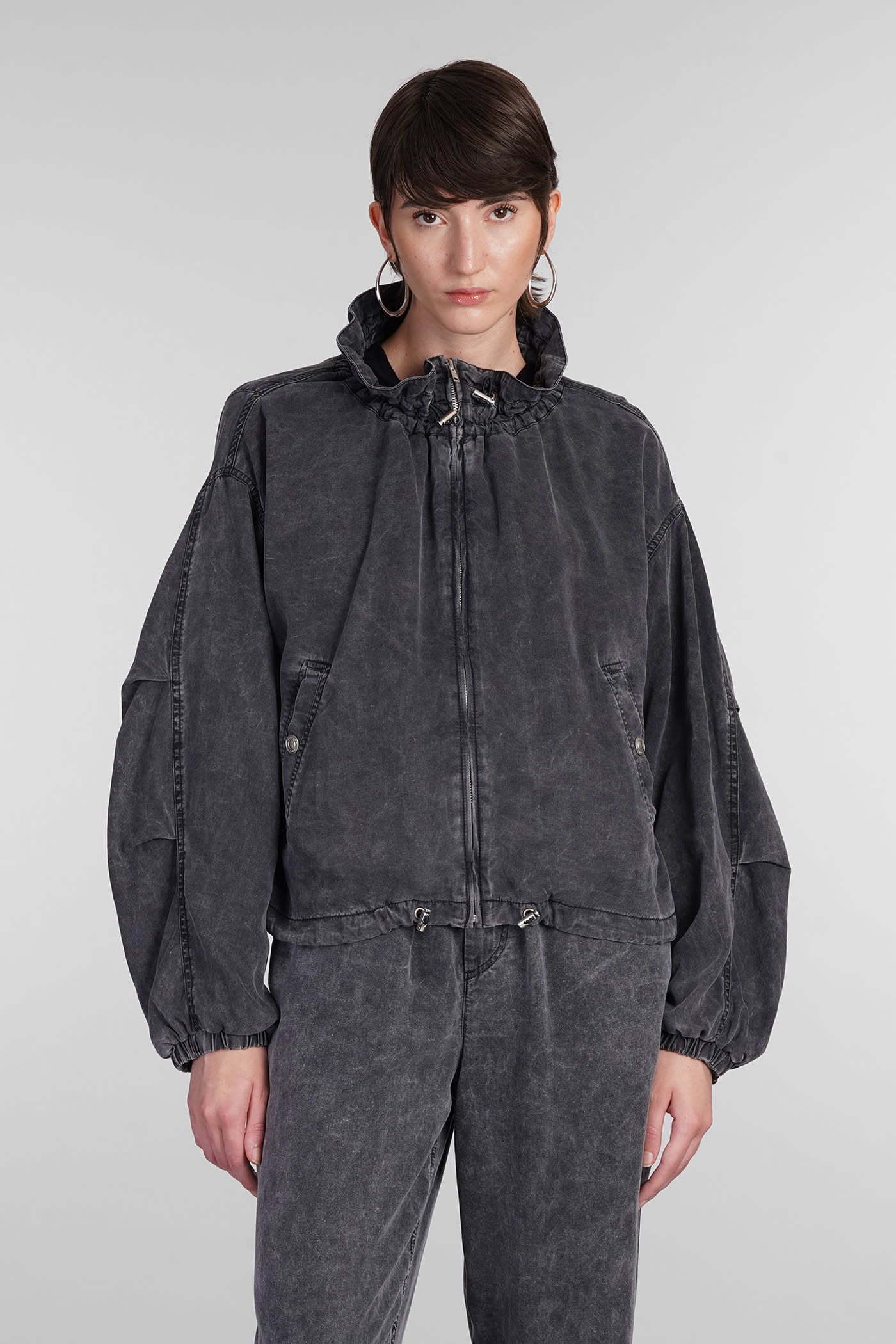 Marant Étoile Plume Casual Jacket In Grey Wool And Polyester