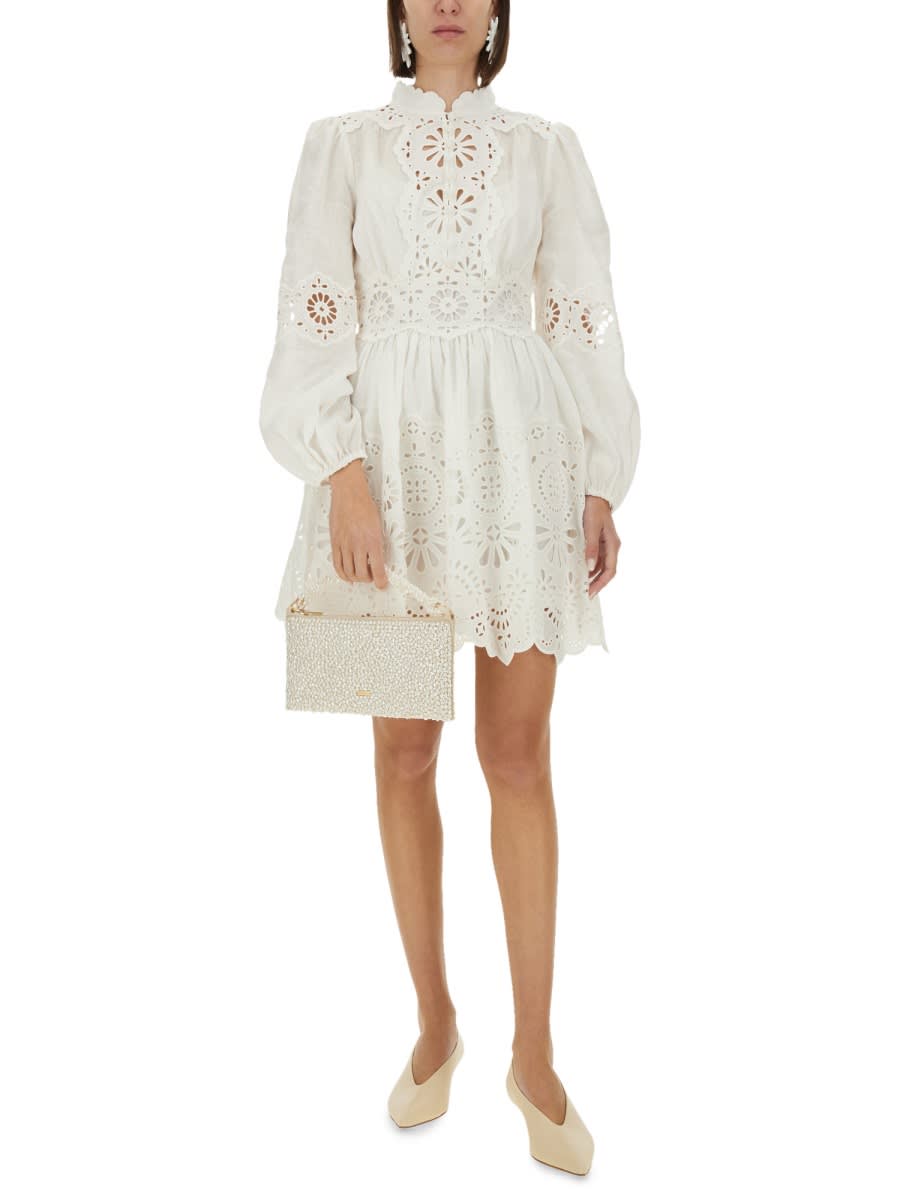 Shop Zimmermann Mini Dress In White