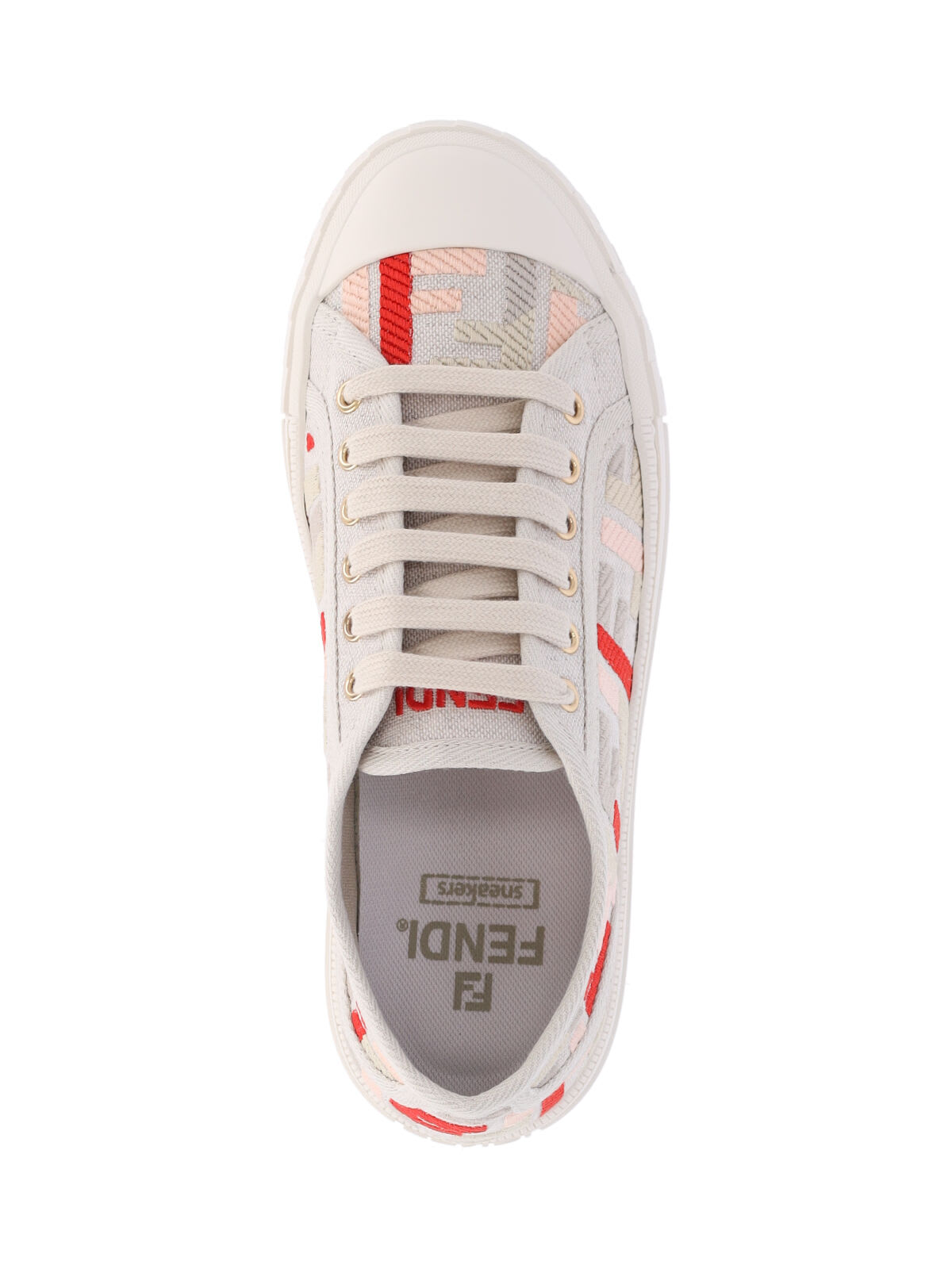 Fendi Canvas Domino Sneakers Featuring Low-top Silhouette