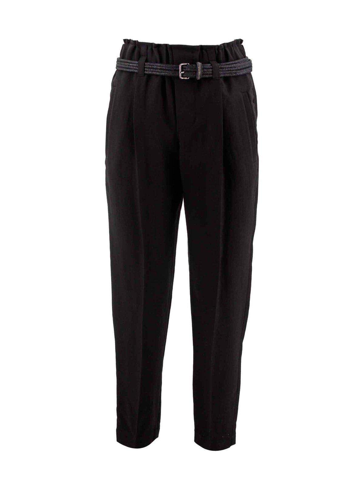 Brunello Cucinelli Belted Waist Tapered Pants