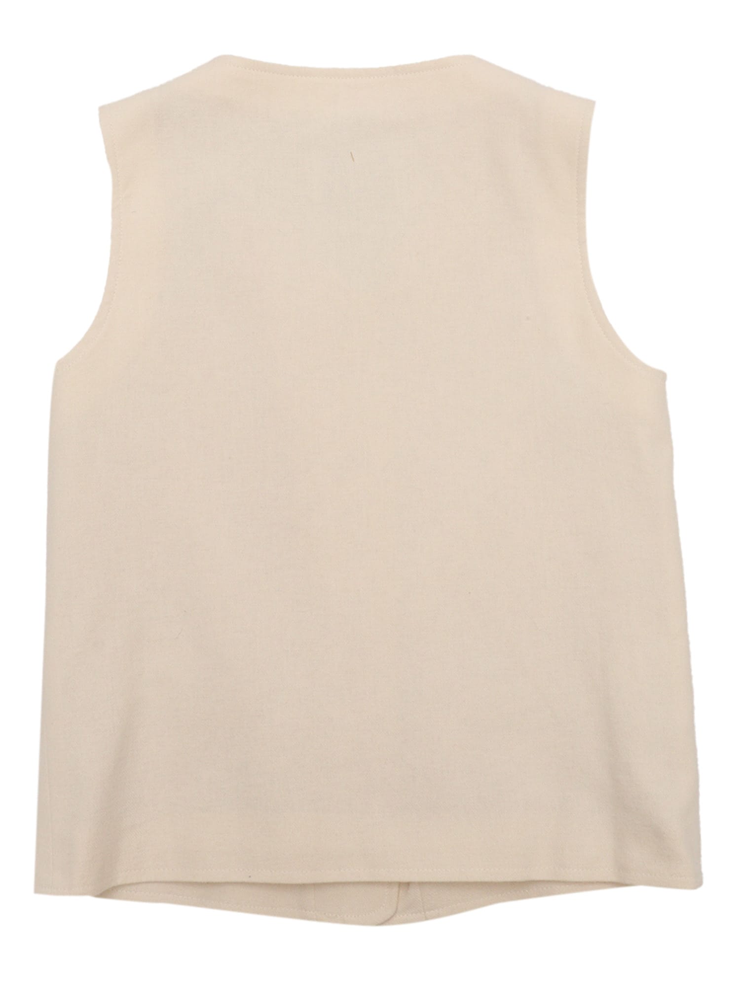 Msgm Brushed Viyella Over Gilet Girl Crema/cr In White