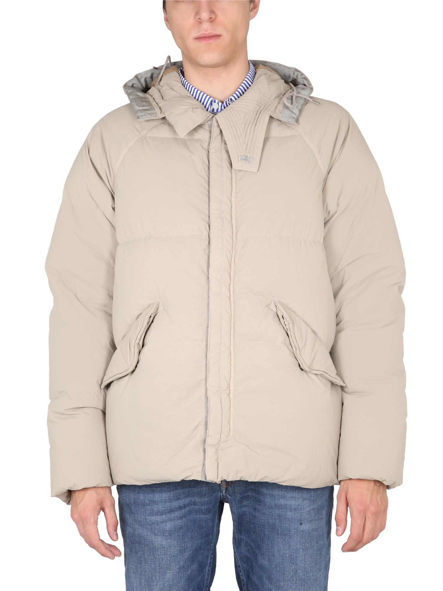 Ten C Artic Down Down Jacket In Grigio