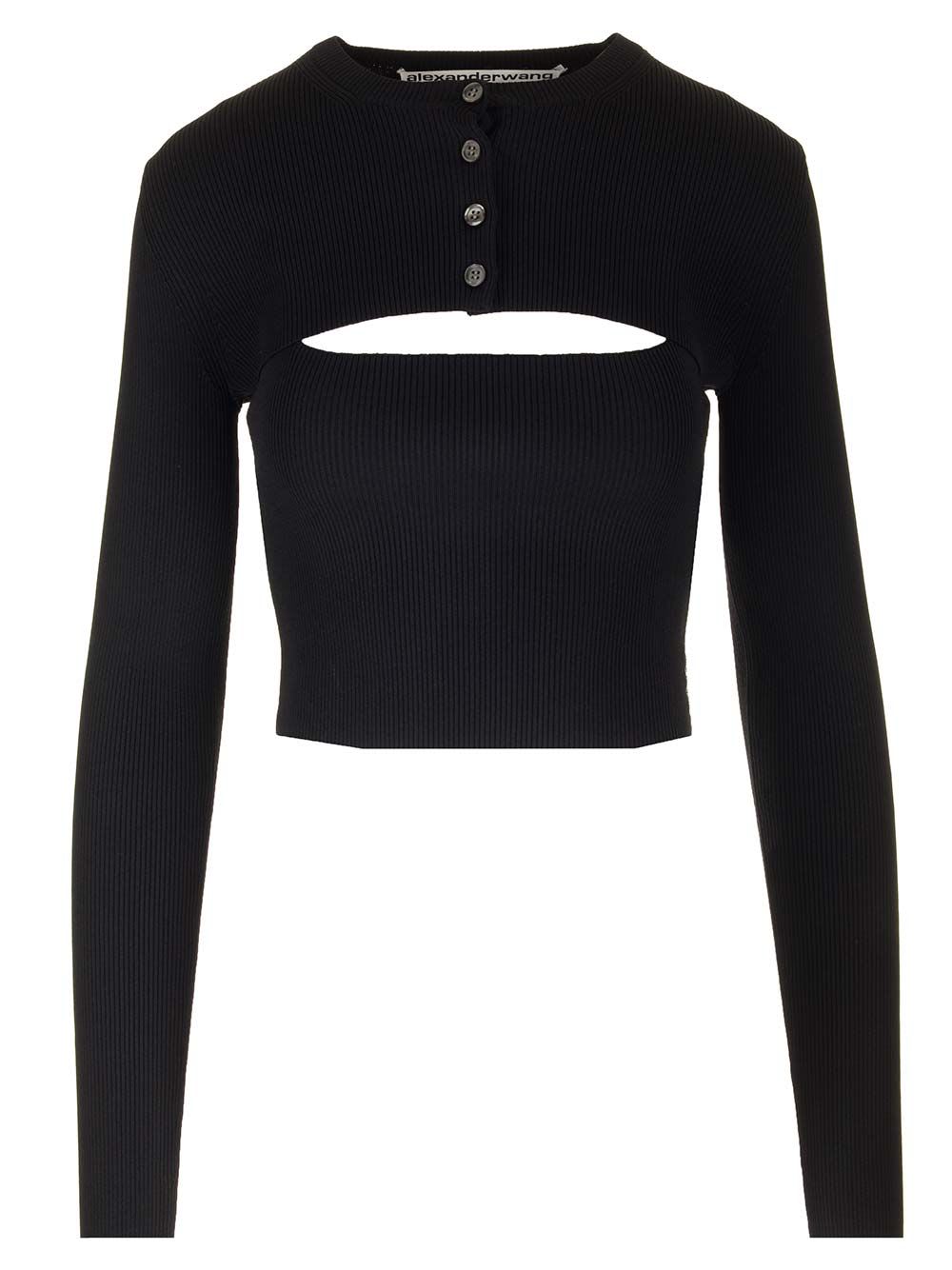 Shop Alexander Wang Twin-set Top In Black