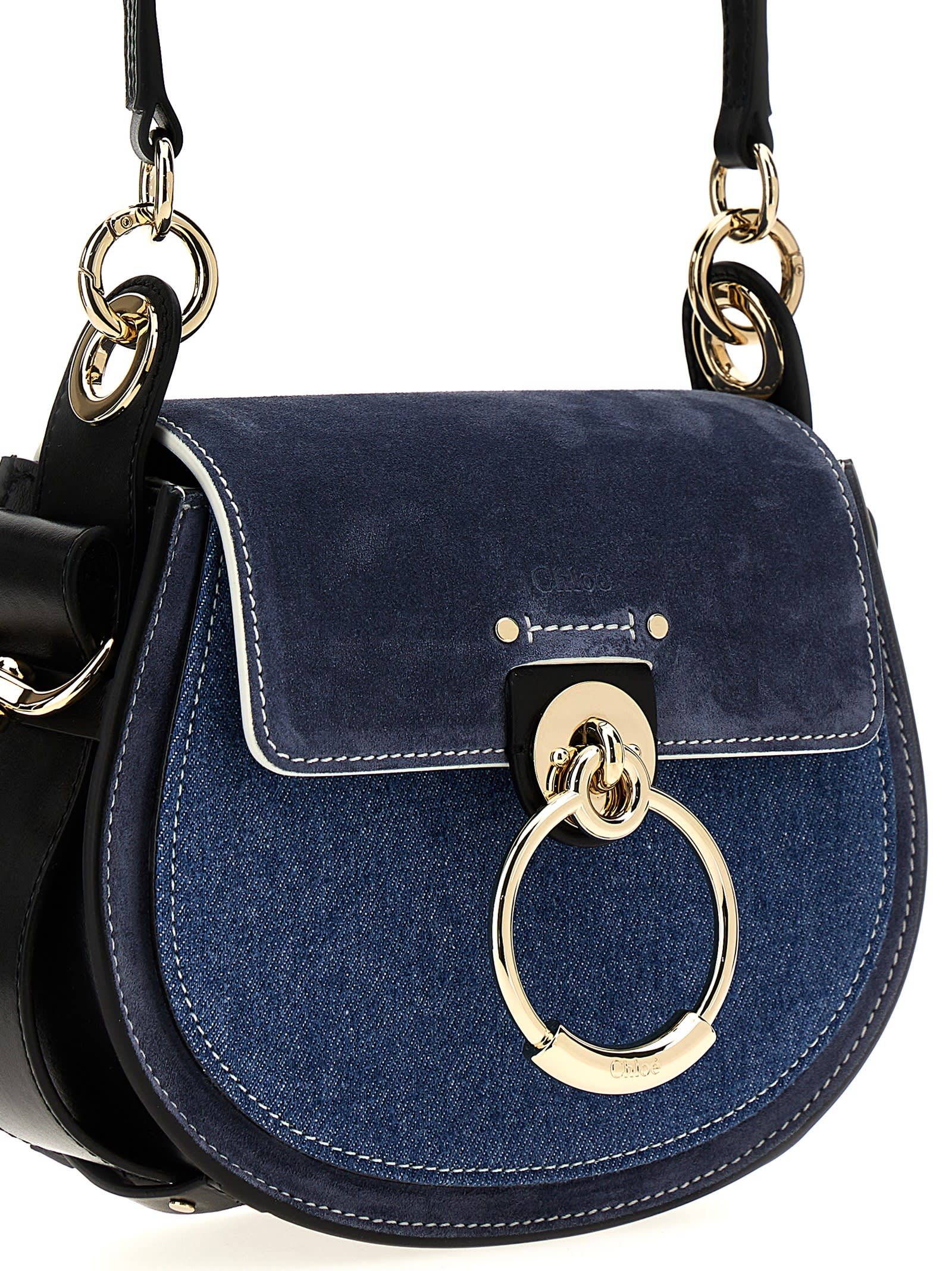 Shop Chloé Tess Small Crossbody Bag In Blue