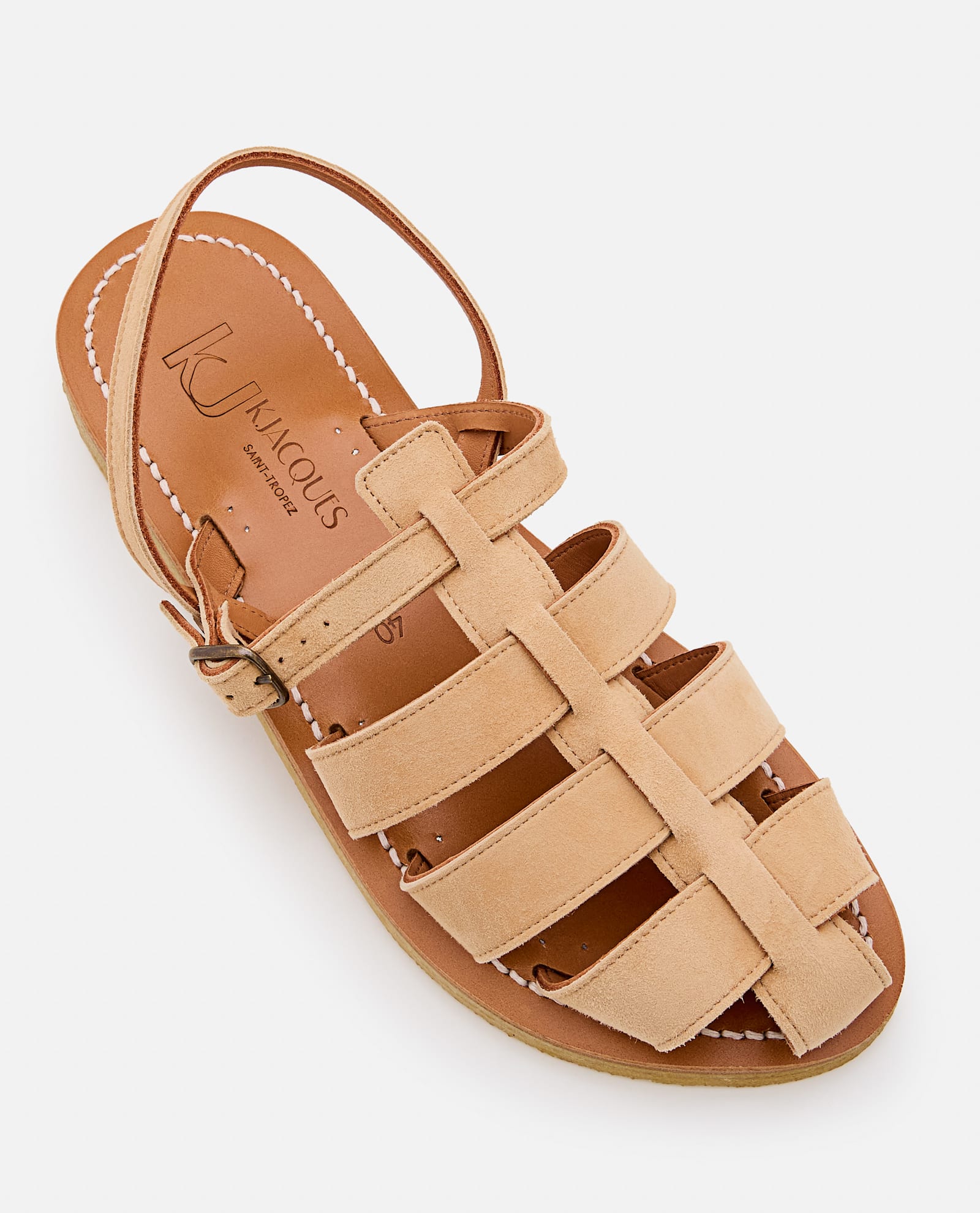 Kjacques K Jacques St Tropez Lemonia Leather Sandal In Golden