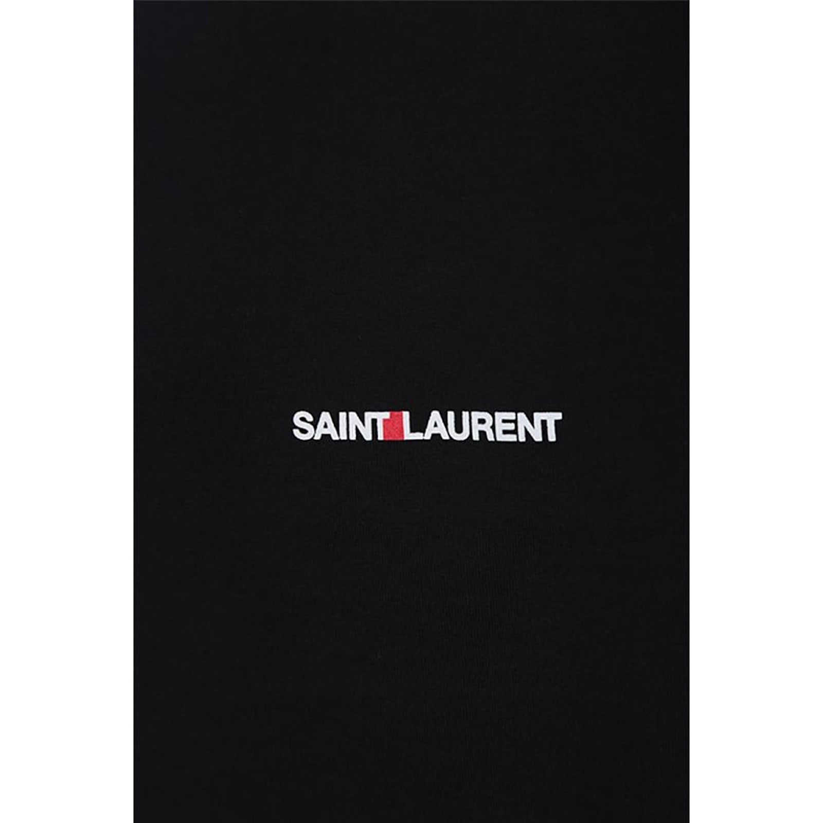 Shop Saint Laurent Cotton Logo T-shirt In Black