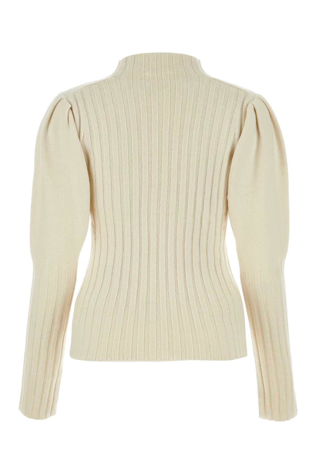 Chloé Ivory Cashmere Sweater In Whitepowder