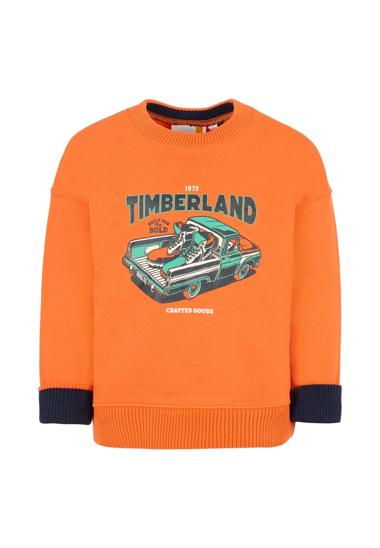 Timberland Orange Sweatshirt For Boy With Car In Orange