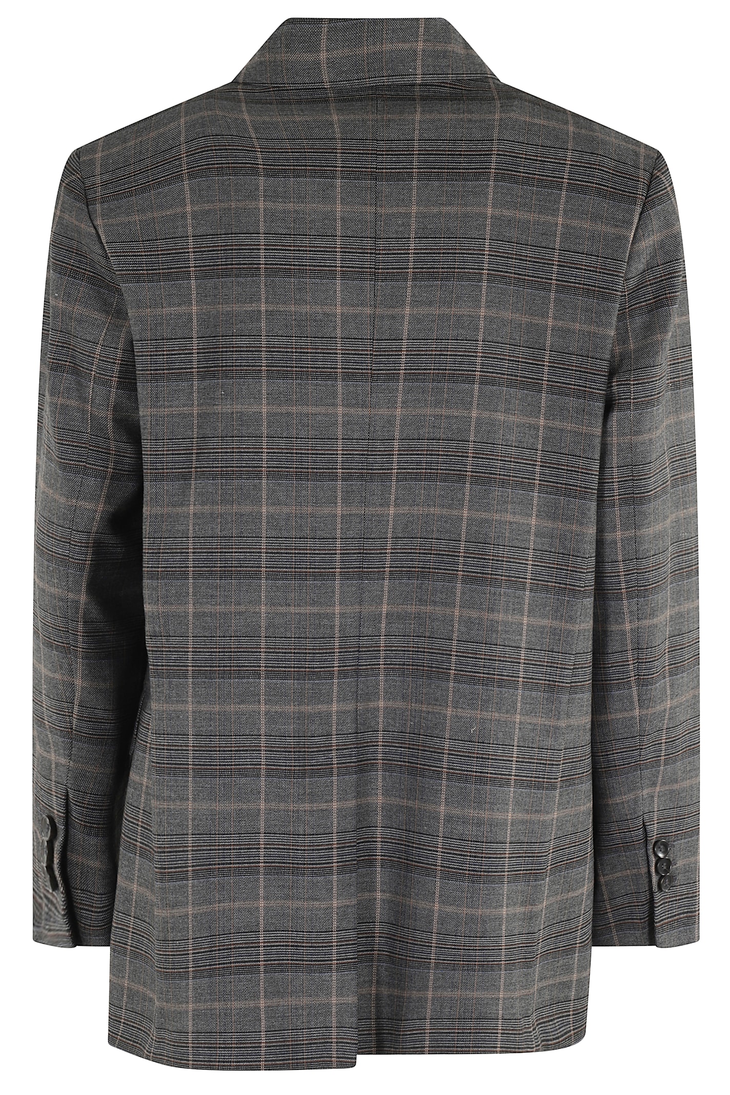 Seventy Check Pattern Blazer With Classic Silhouette In Gray