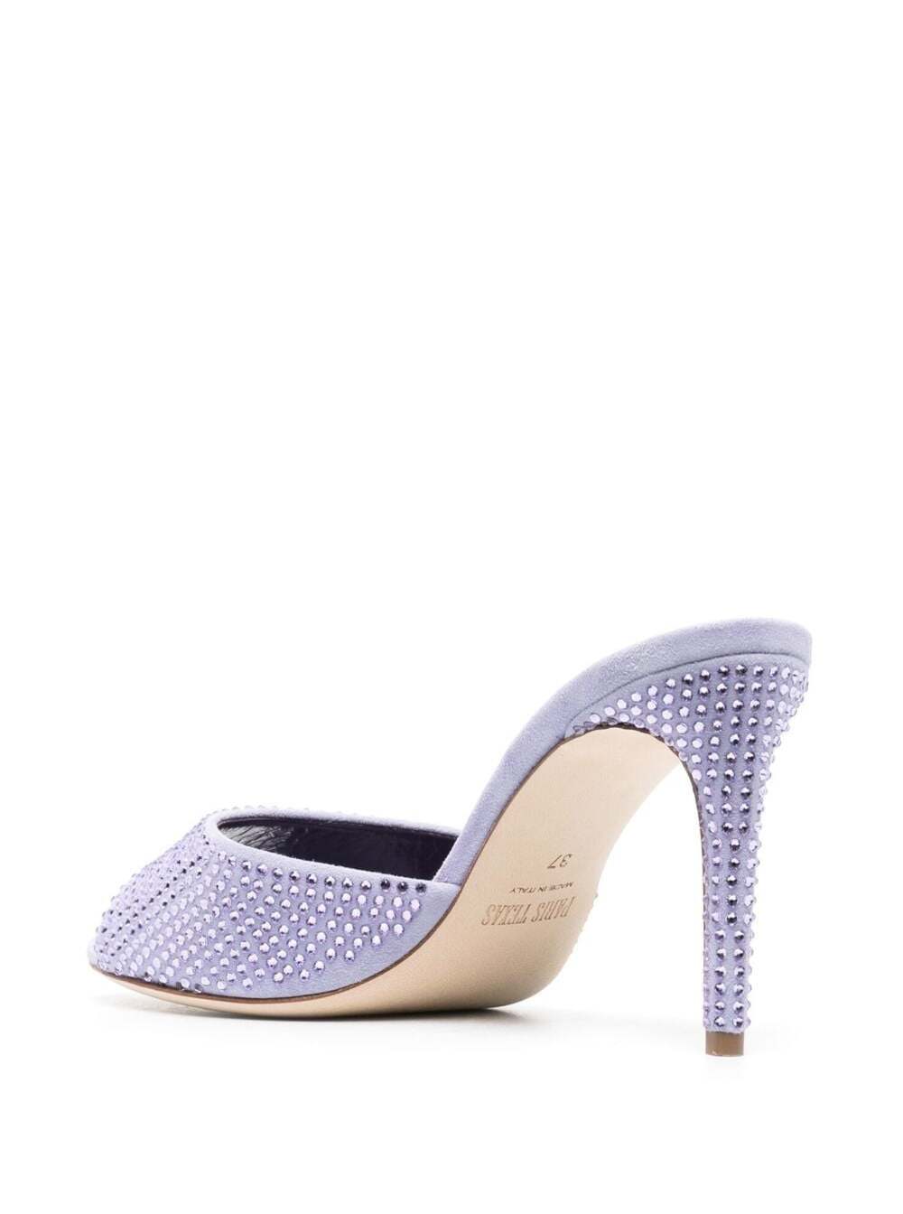 Shop Paris Texas Holly Lilac Mules With Tonal Rhinestone Embellishment In Leather Woman In Violet