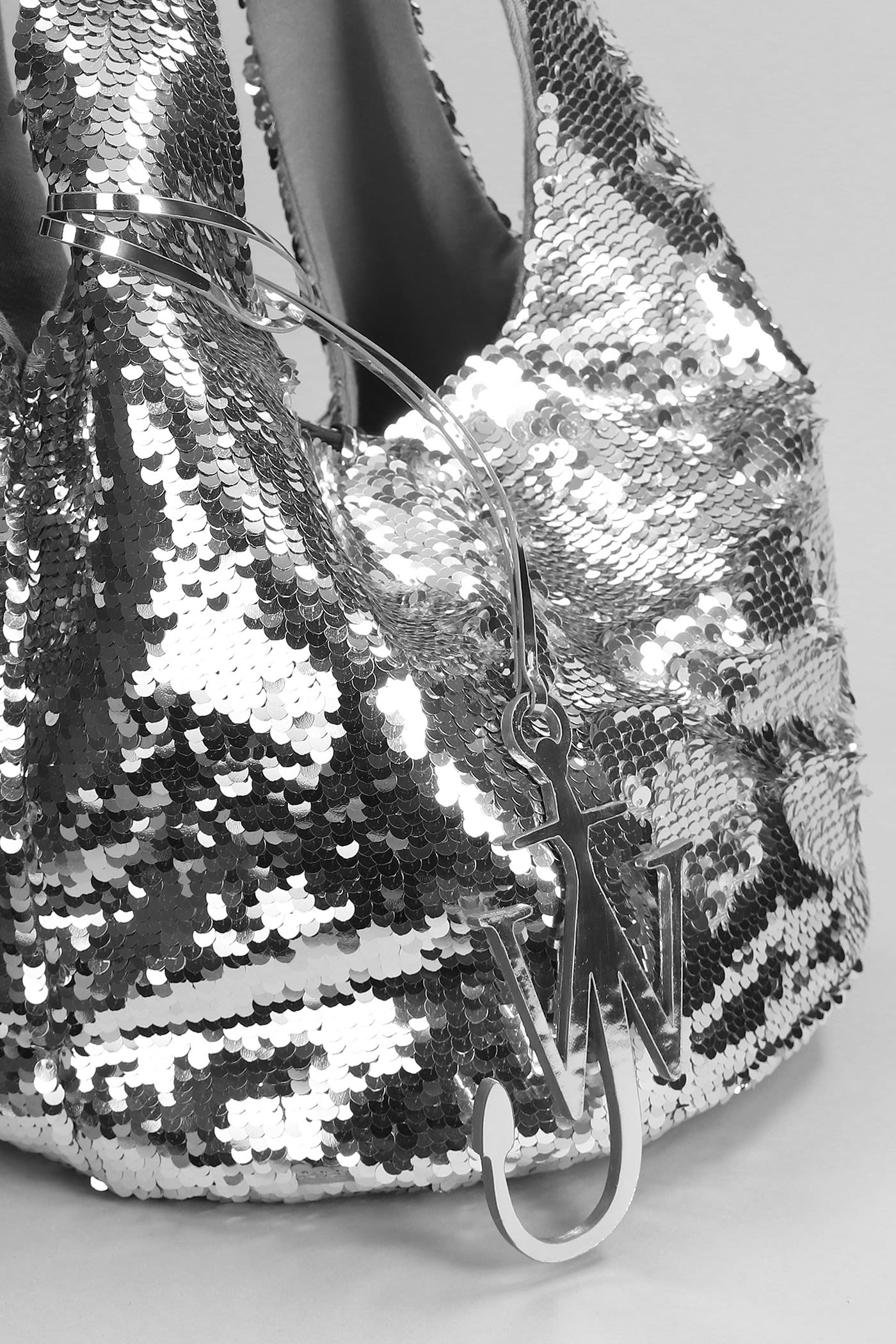 Shop Jw Anderson Sequin Hand Bag In Silver Pvc