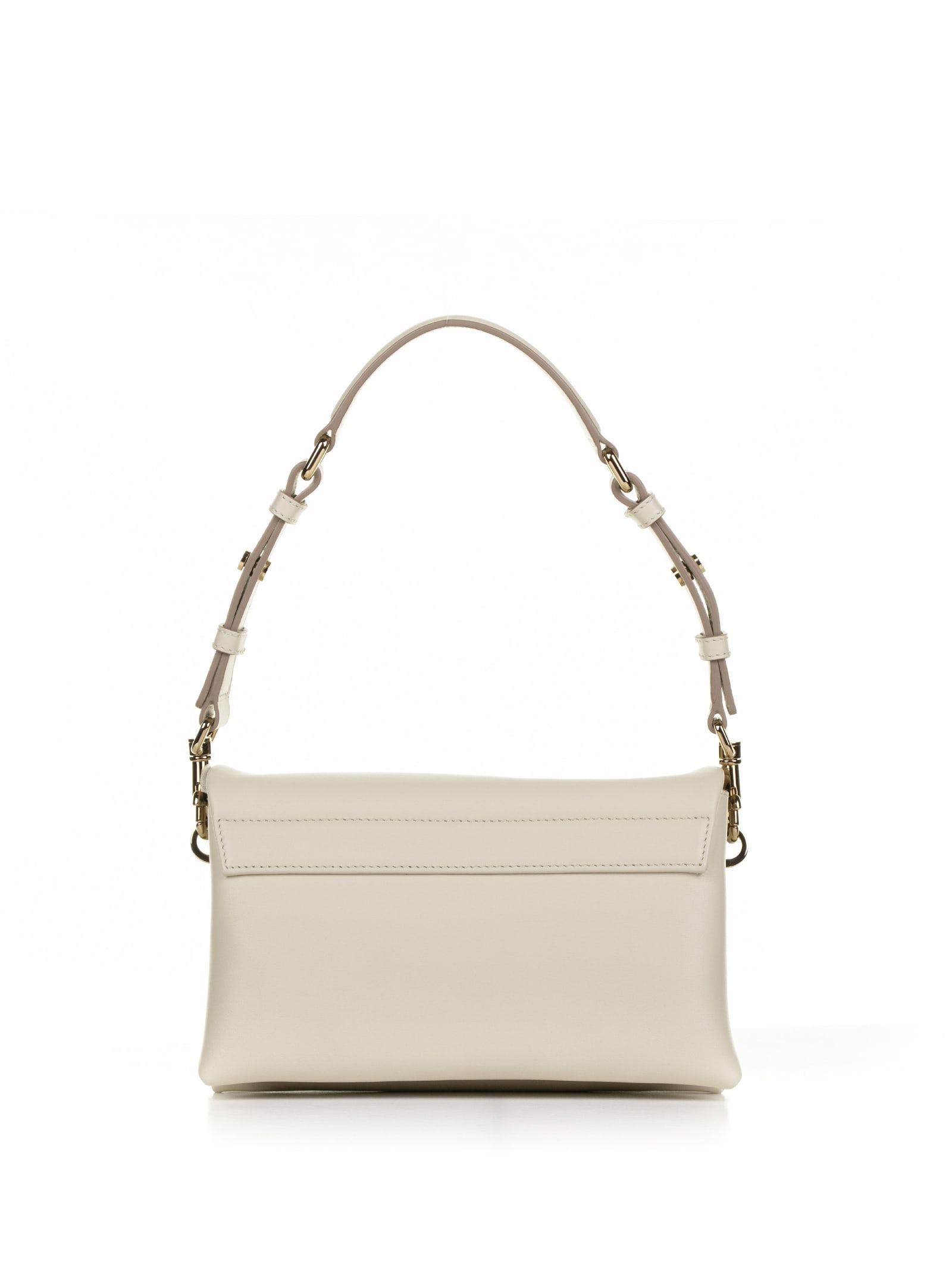 Shop Tod's Flap T Timeless Mini Leather Shoulder Bag In Panna