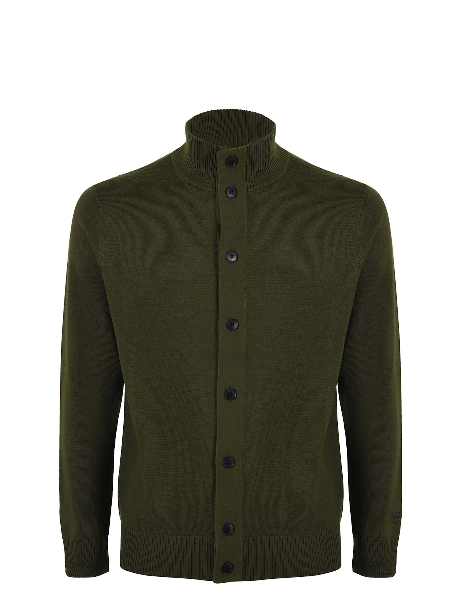 Shop Mc2 Saint Barth Merino Wool Cardigan In Green