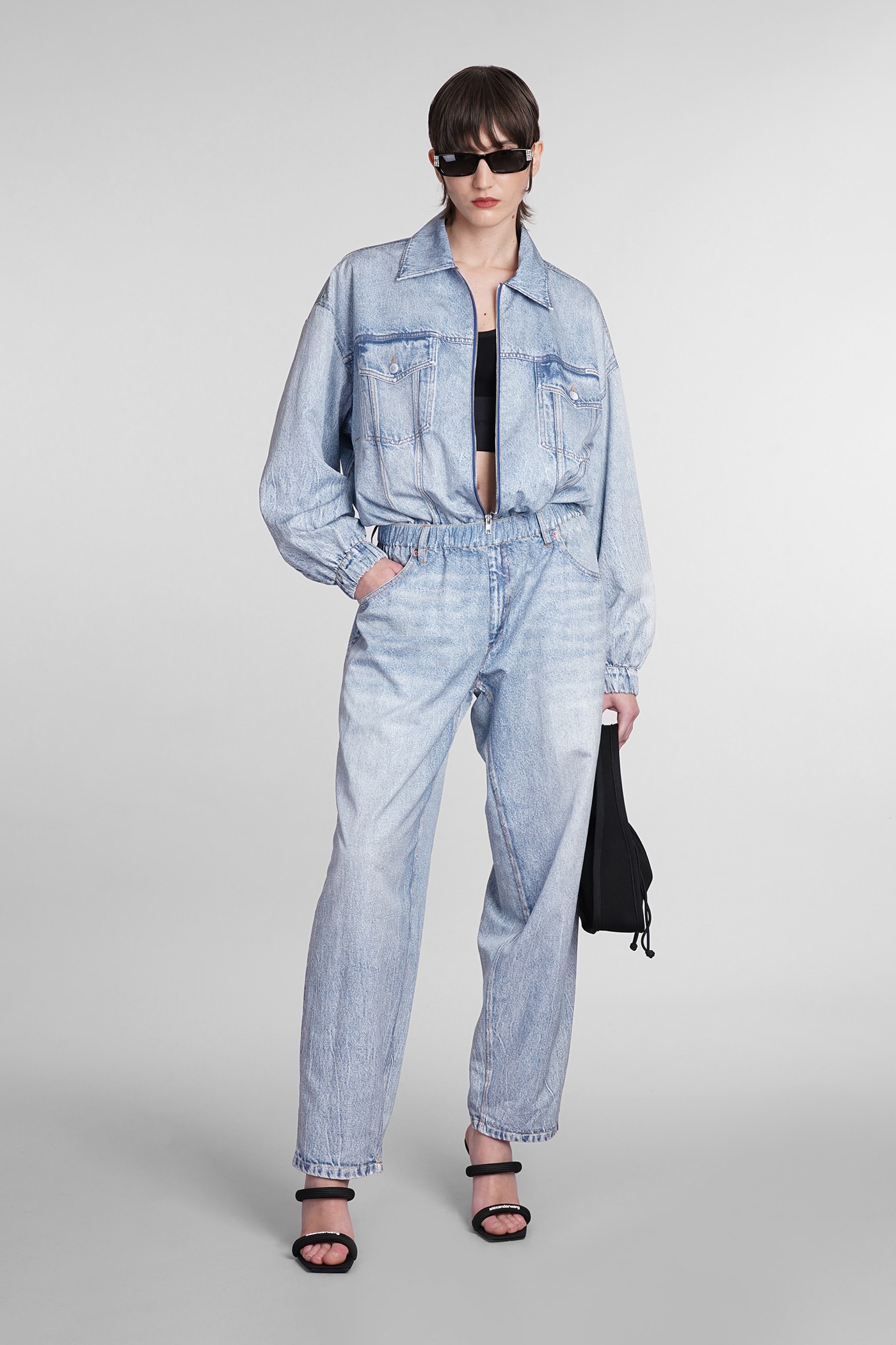 Shop Alexander Wang Denim Jackets In Blue Cotton