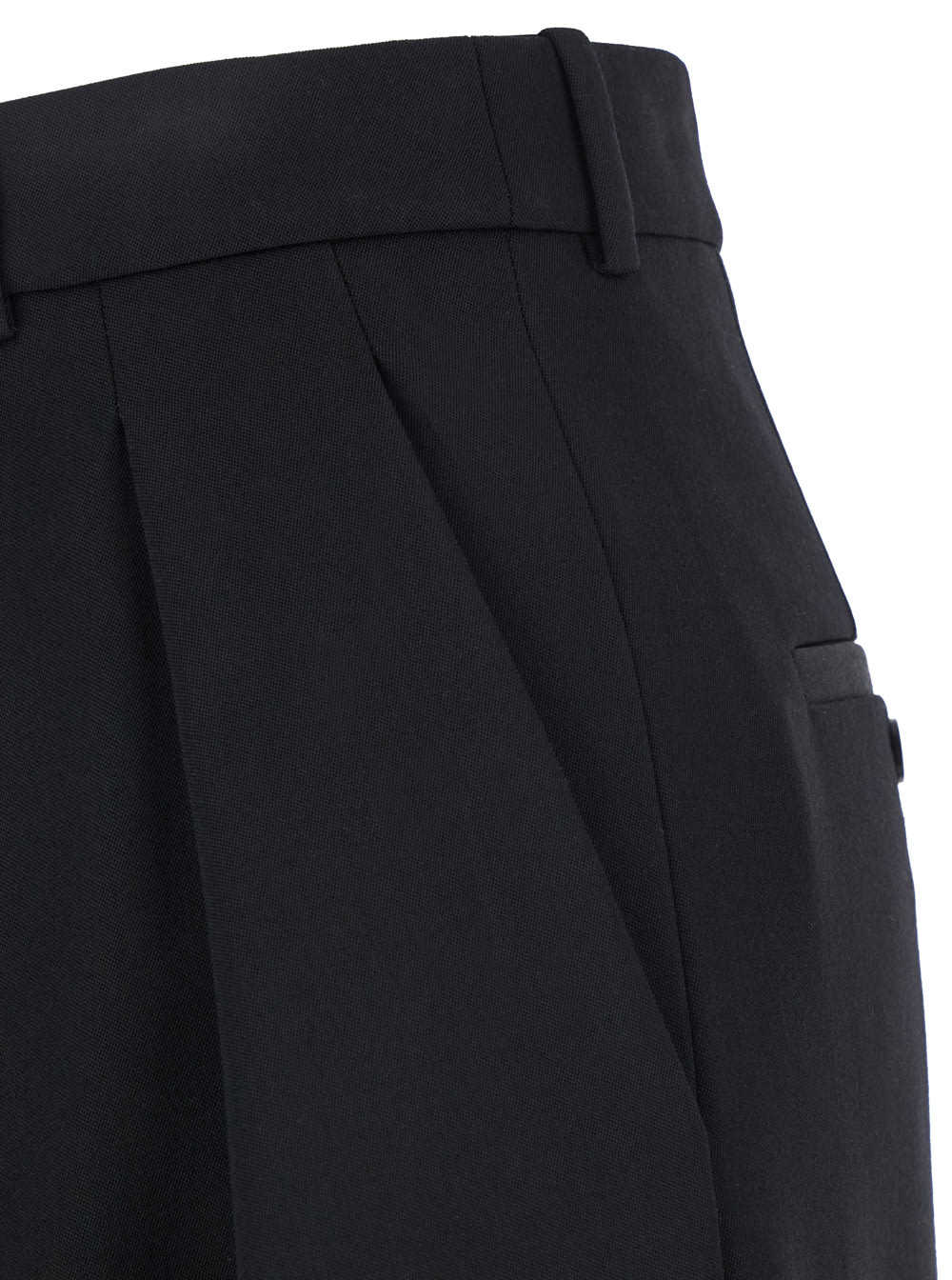 Saint Laurent Wool Trousers With Wide Leg And Pleats