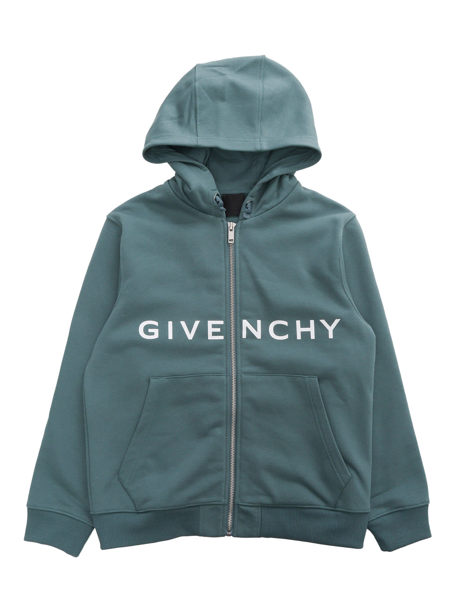 Givenchy Kids' Zipped Sweatshirt In Green