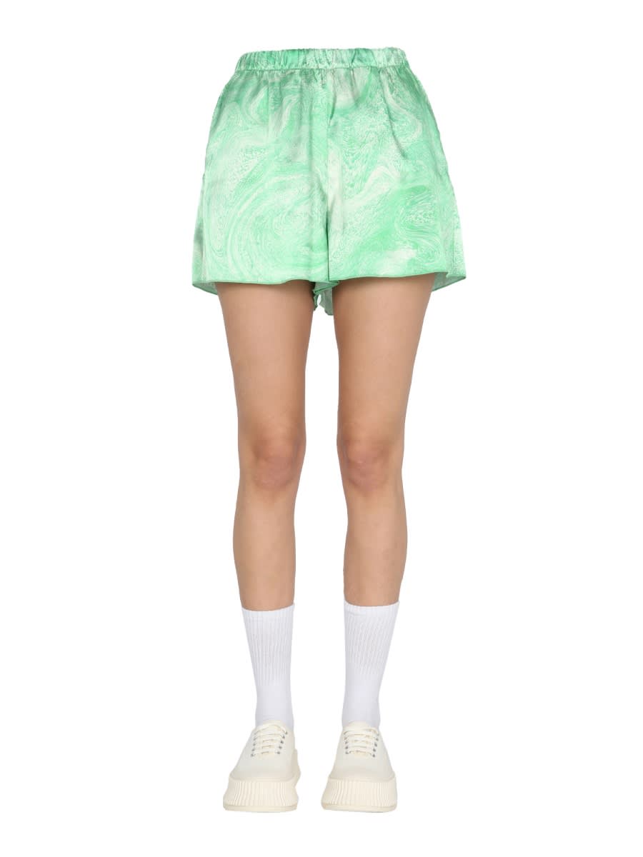 Shop Opening Ceremony Marble Effect Shorts In Green