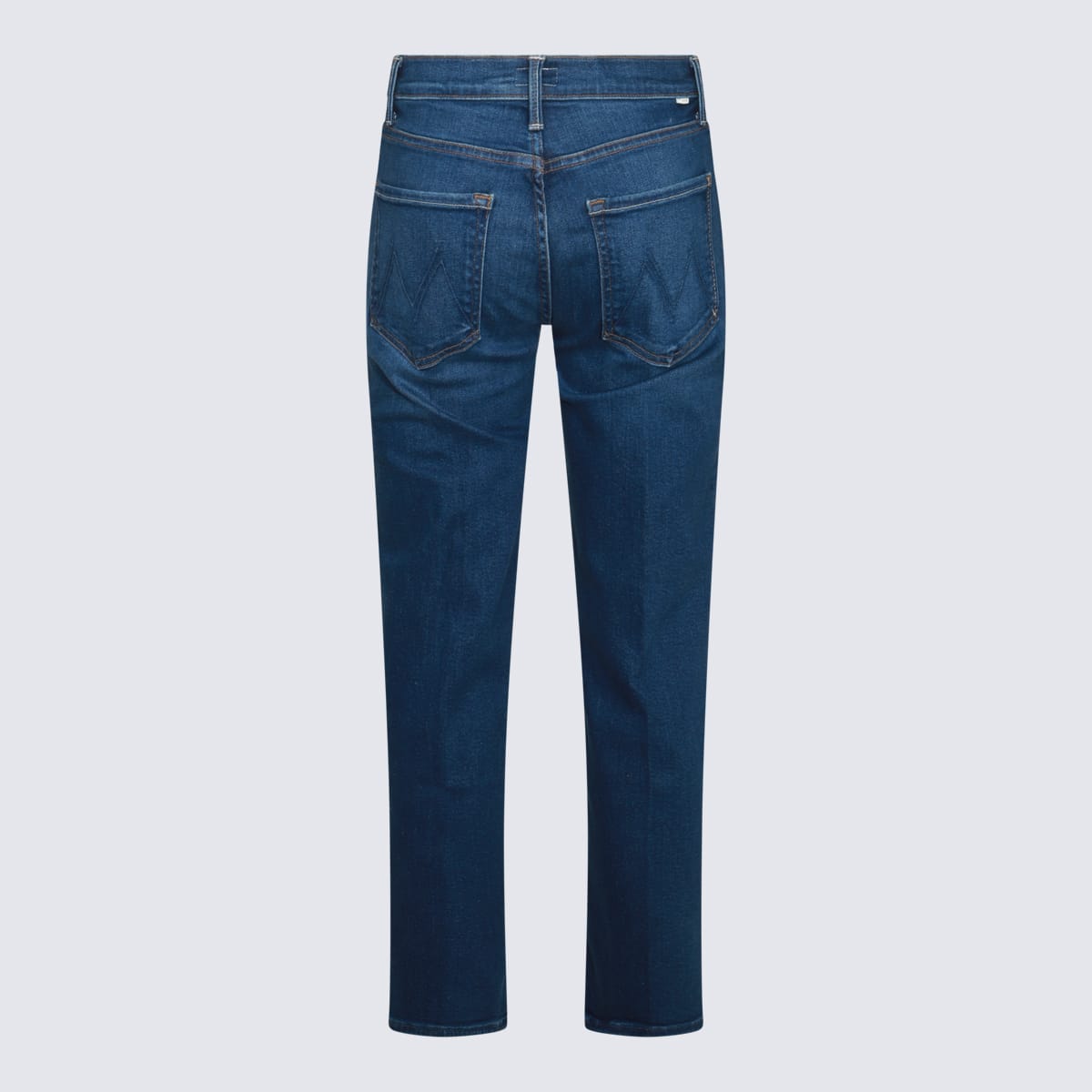 Shop Mother Blue Cotton Denim Jeans In Coastal Colors