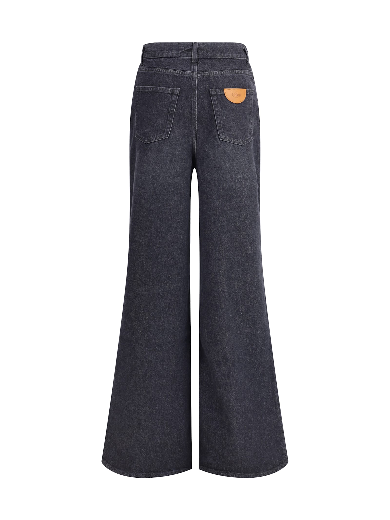 Chloé Ide Leg High-rise Jeans In Black