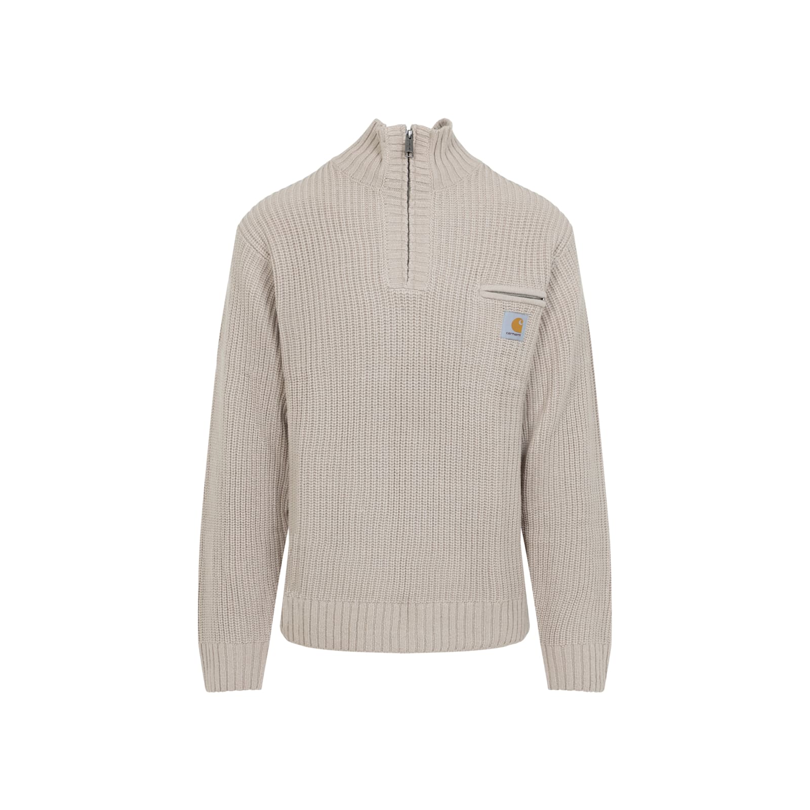 Carhartt Fleur De Sel Grey Detroit Half Zip Sweater In Multi