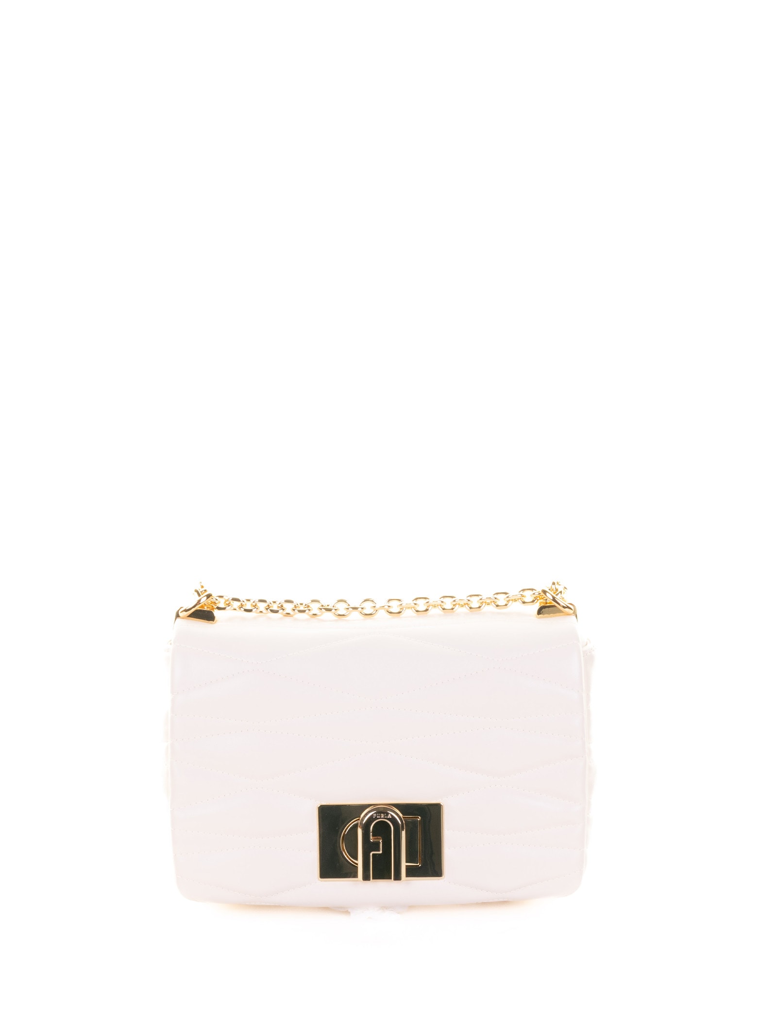 Furla 1927 Cream Leather Shoulder Bag In White