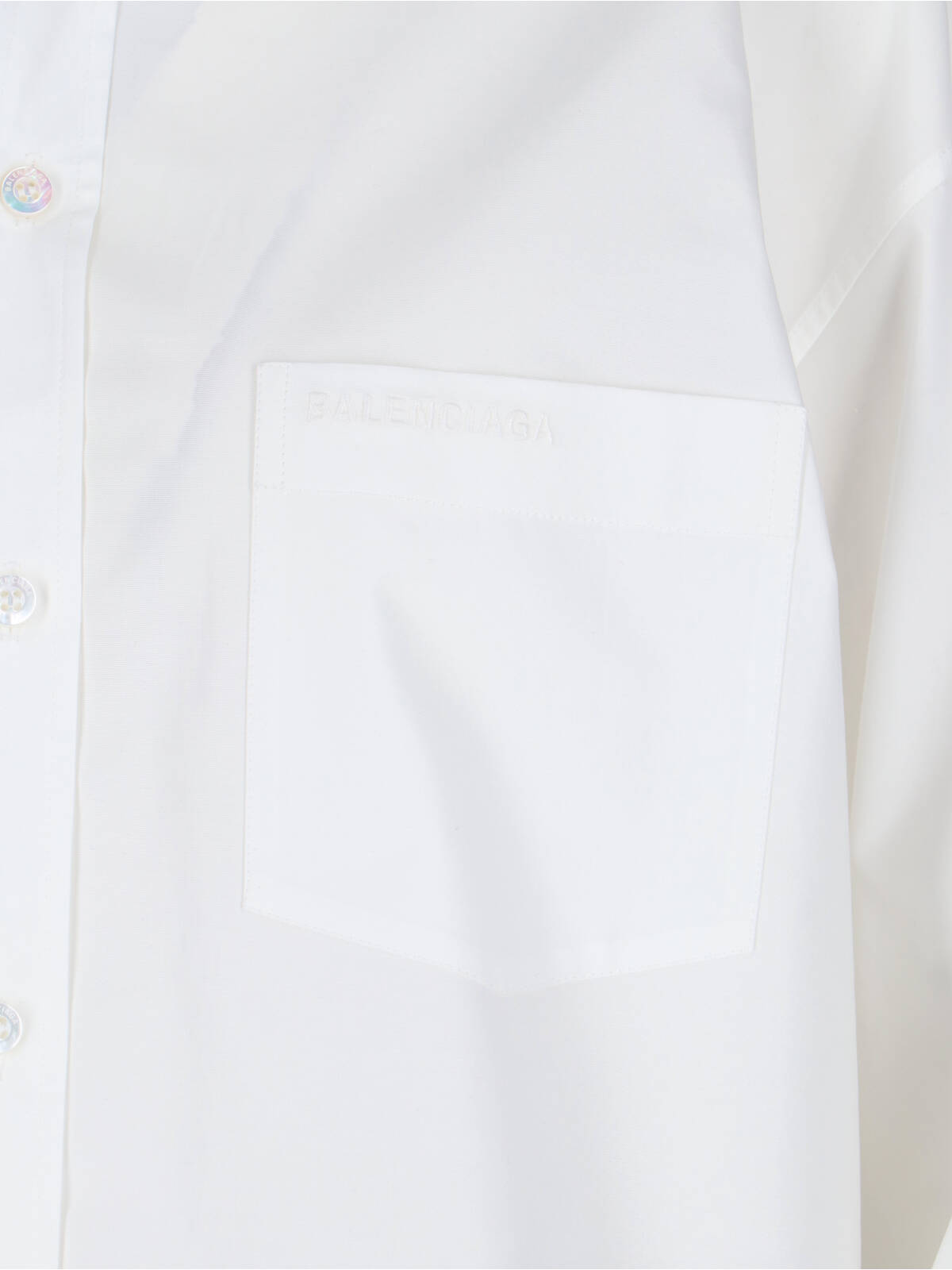 Shop Balenciaga Shirt With Knotted Cuffs In White