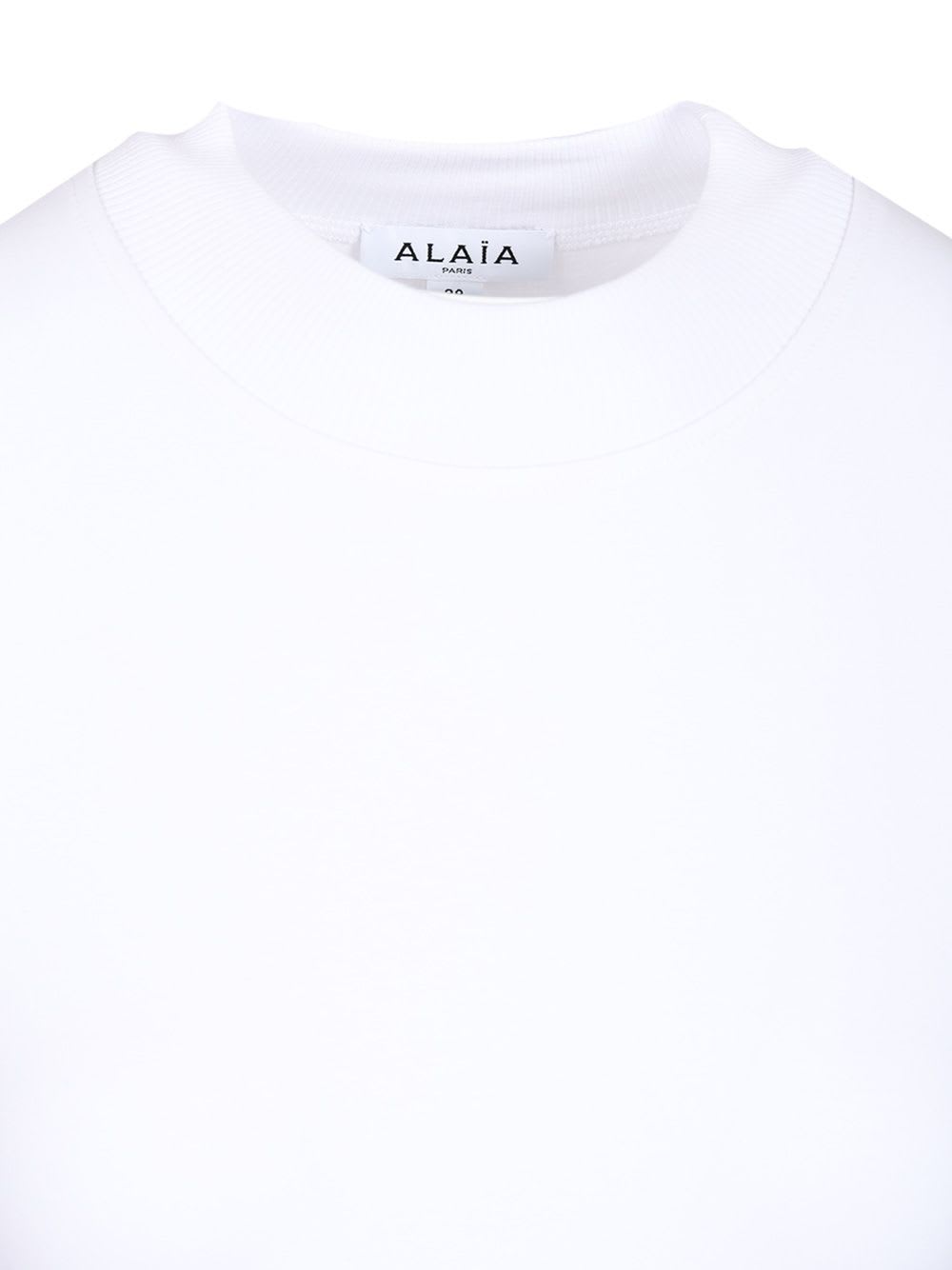 Alaïa Short Sleeves Bodysuit In White