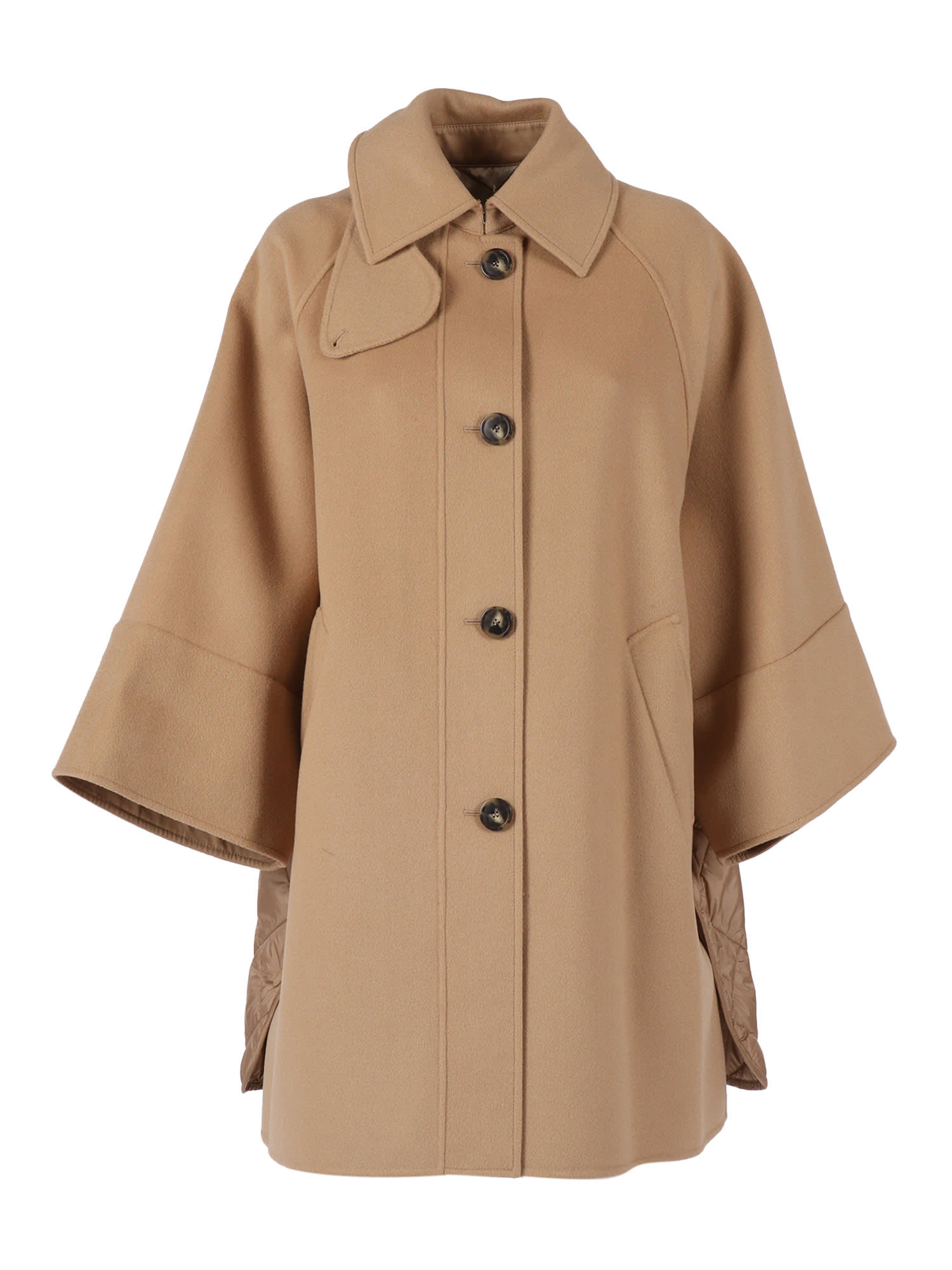 Weekend Max Mara Rufo Single-breasted Wool Coat In Brown