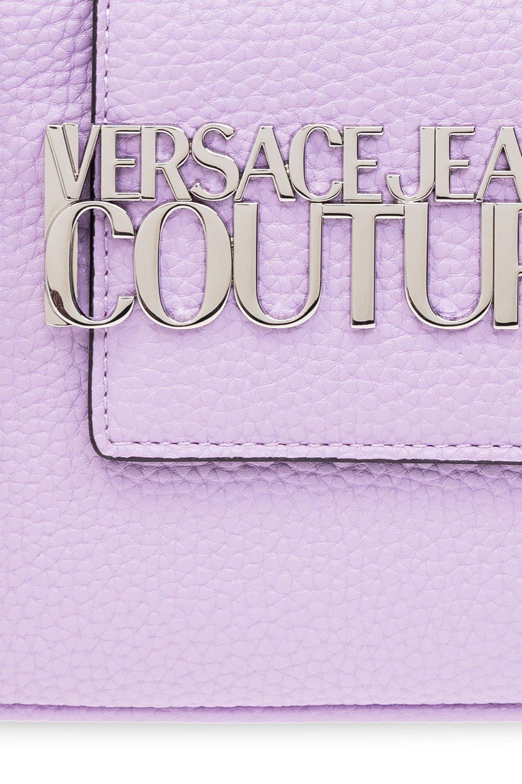 Shop Versace Jeans Couture Logo Plaque Small Crossbody Bag In Purple