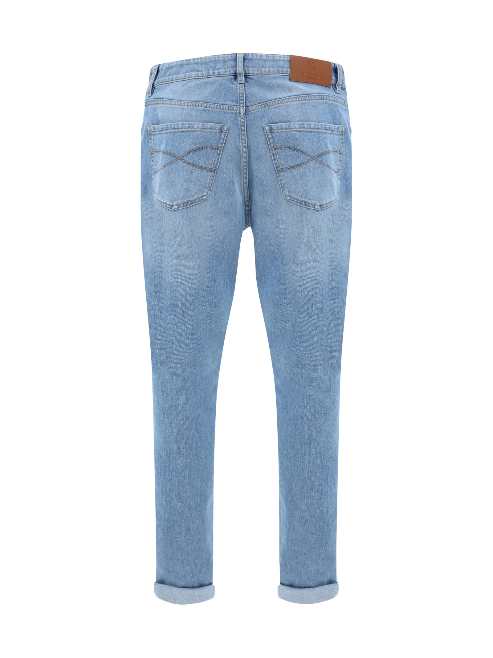 Shop Brunello Cucinelli Jeans In Denim Chiarissimo Old