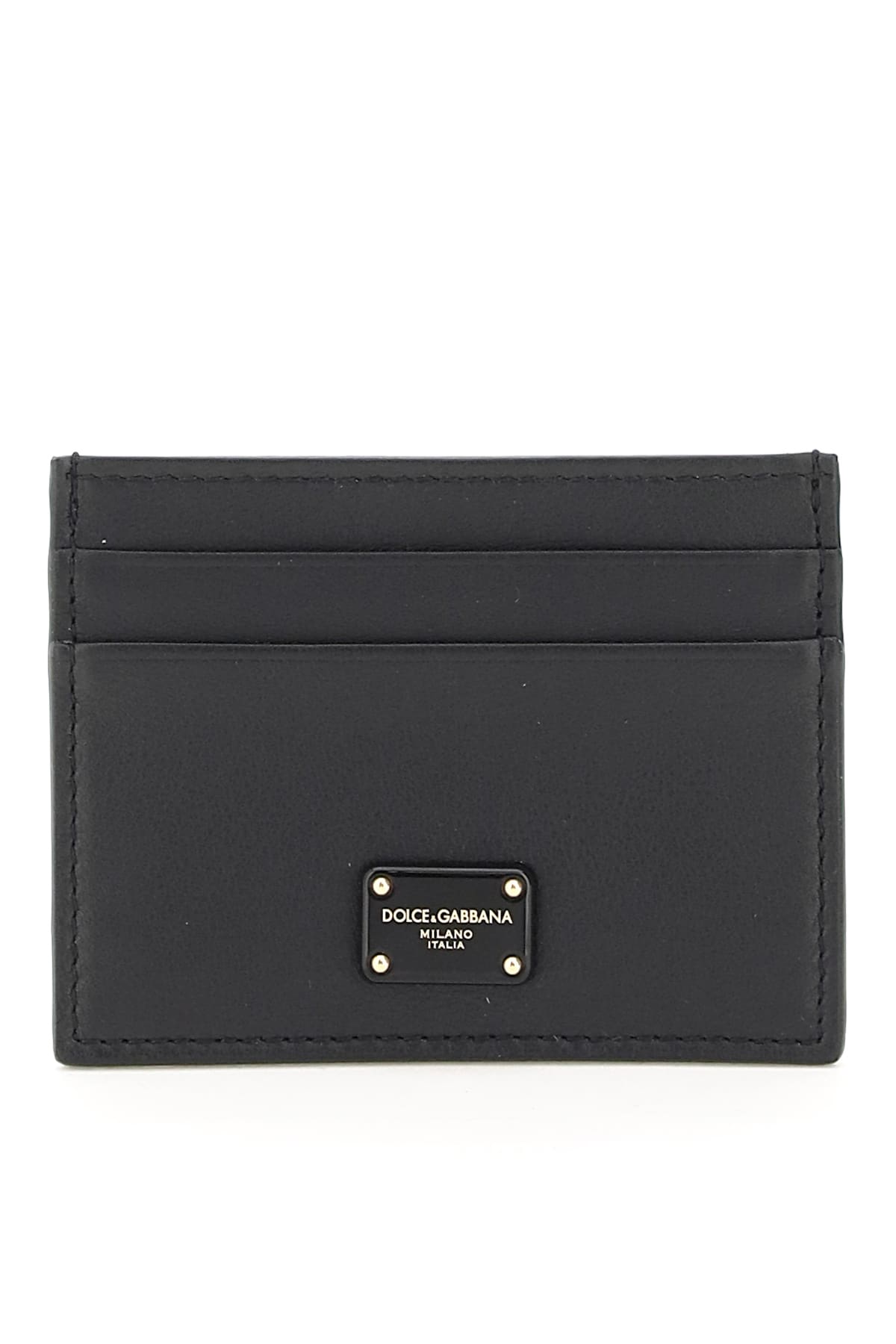 Dolce & Gabbana Leather Card Holder With Logo Plaque