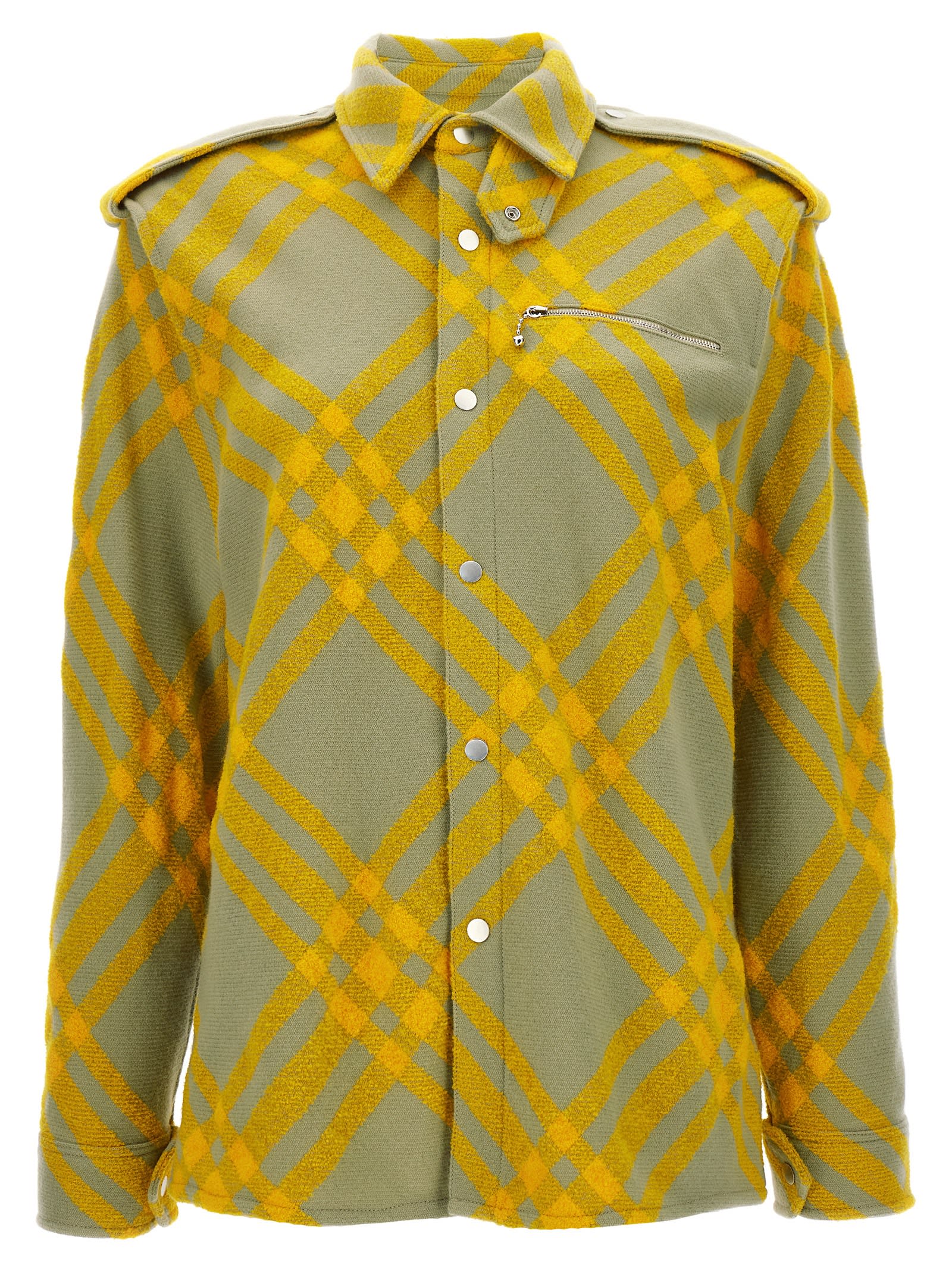 Burberry Women Shirt With Check Pattern In Yellow
