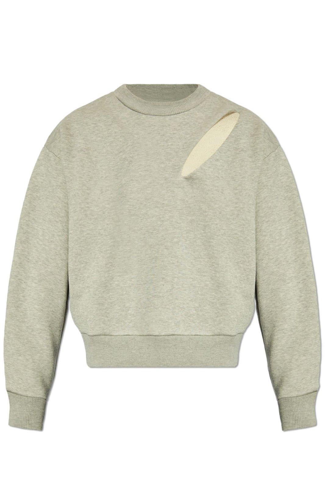 Alexander Mcqueen Cut-out Detailed Crewneck Sweatshirt In Nube