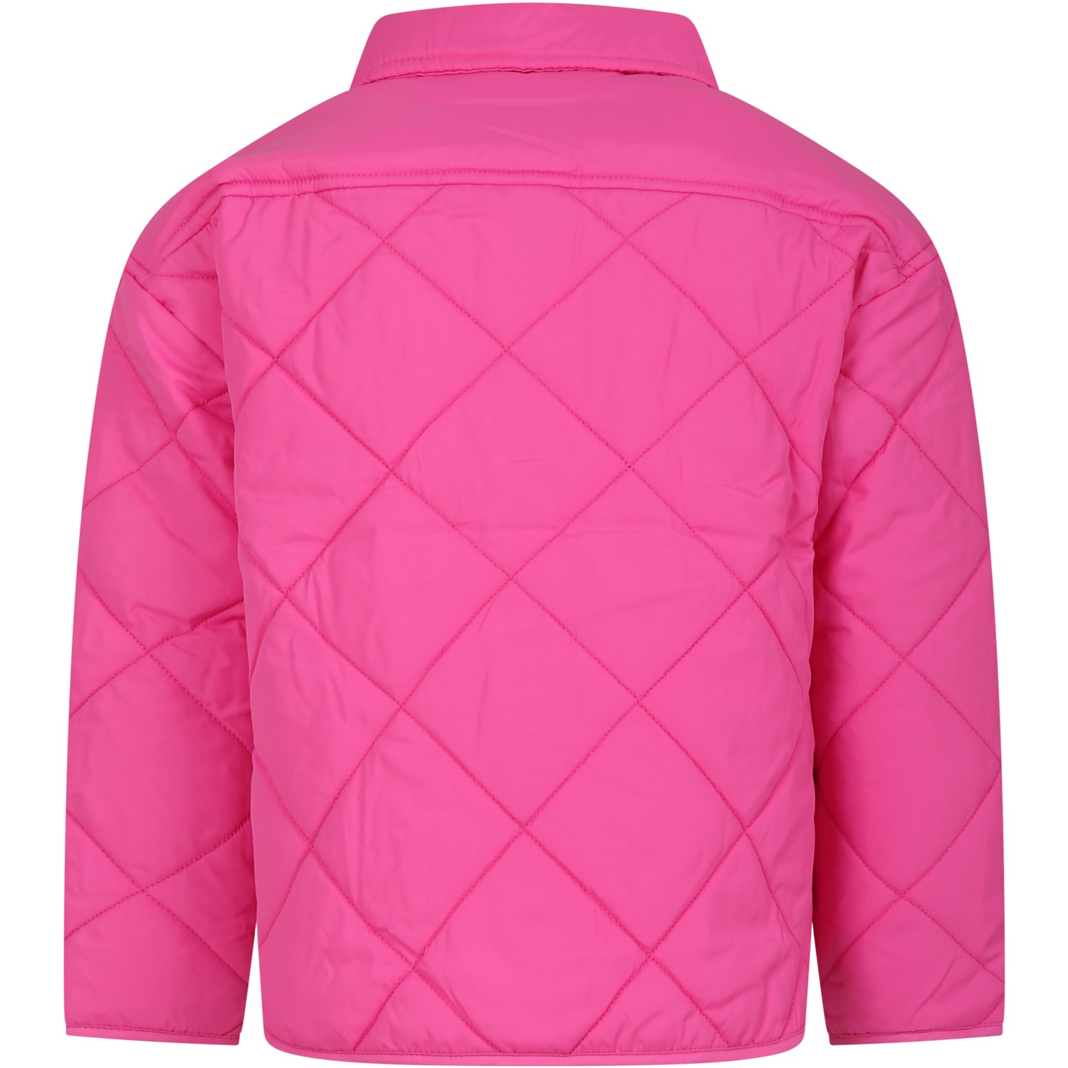 Shop Calvin Klein Fuchsia Down Jacket For Girl With Logo