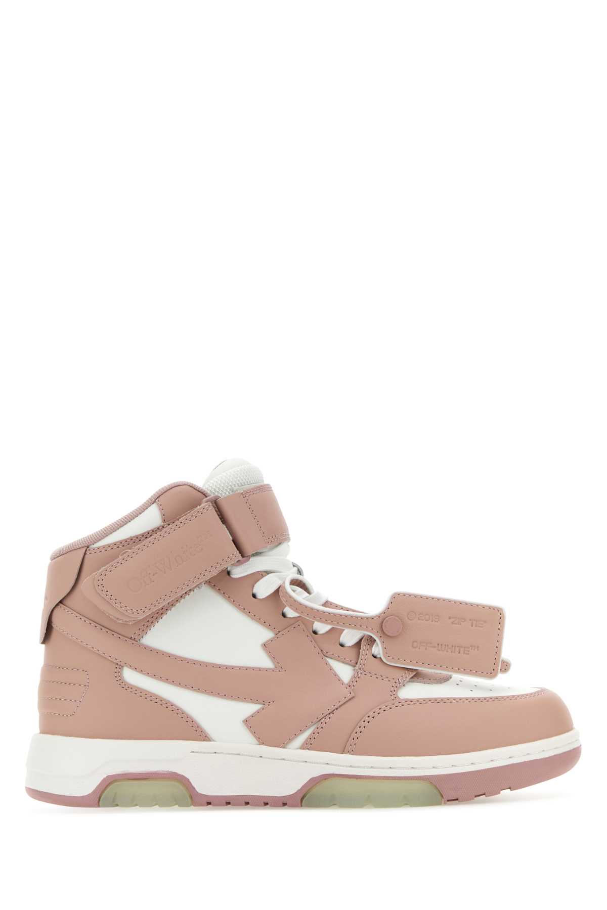 Shop Off-white Sneakers Out Of Office In Pelle Bicolor In Whitepink