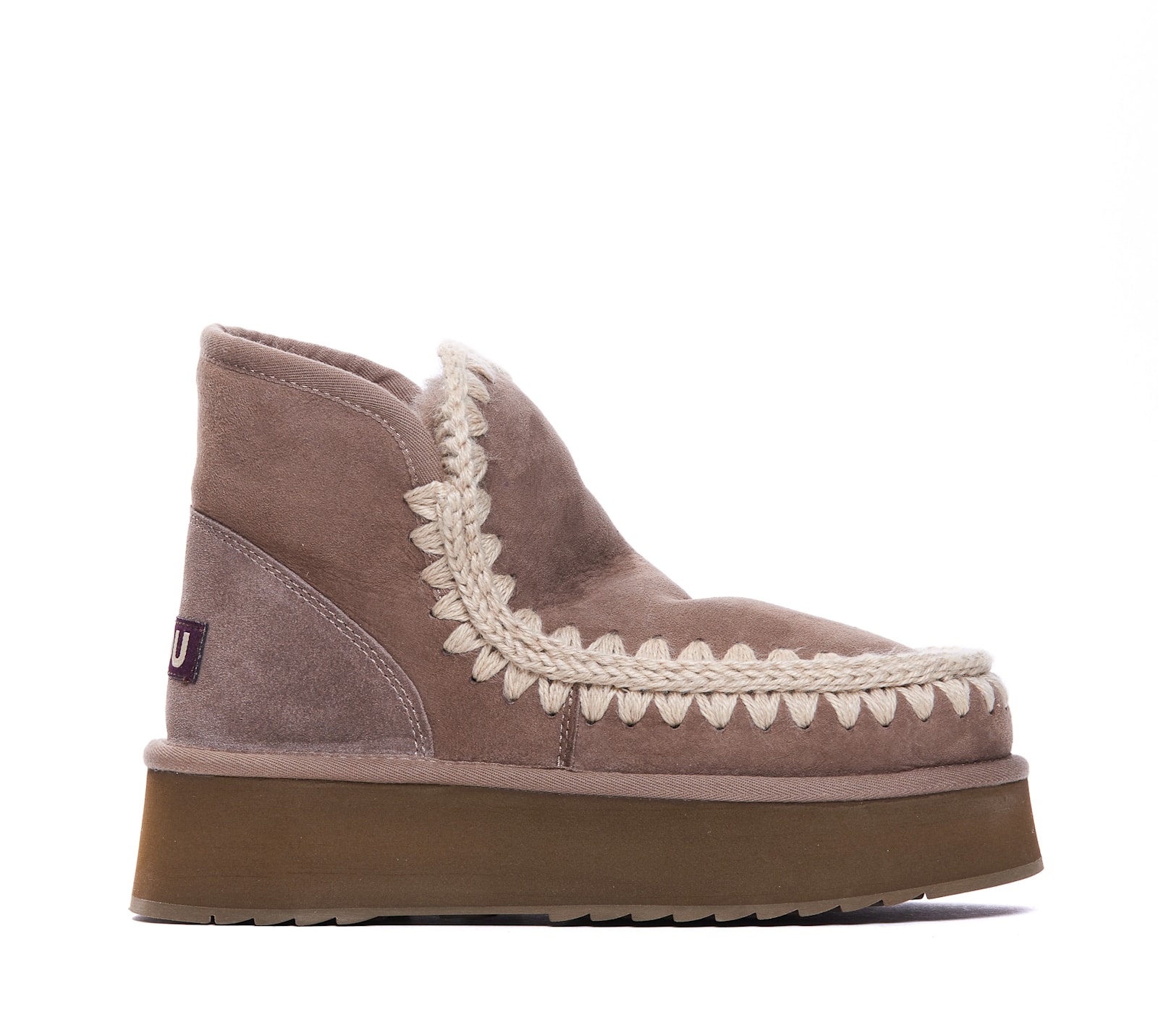 Shop Mou Mini Eskimo Platform Booties In Grey