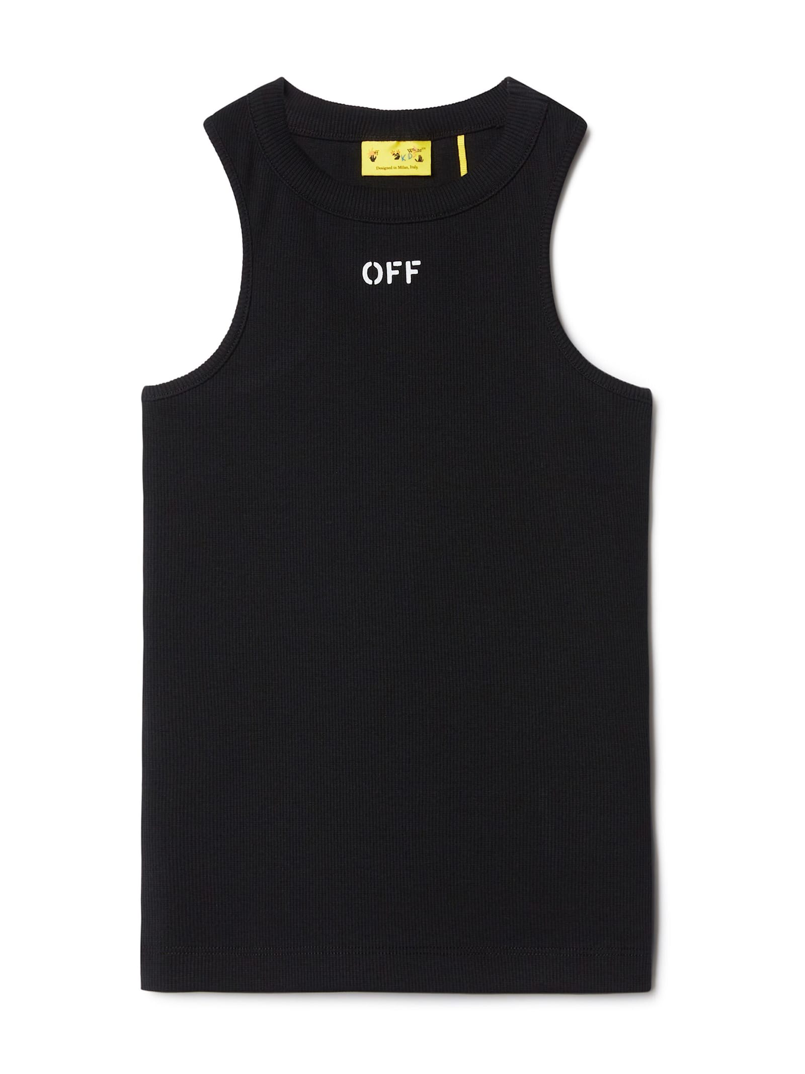 OFF-WHITE OFF STAMP CLEAR RIBBED TANK 