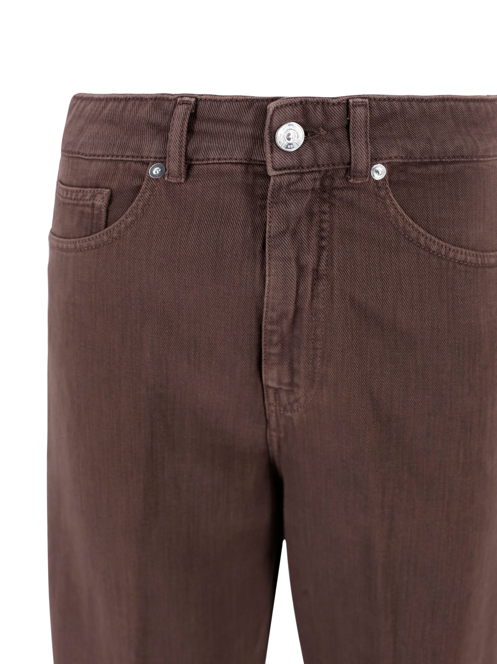 Nine In The Morning Mid-rise Trousers In Brown