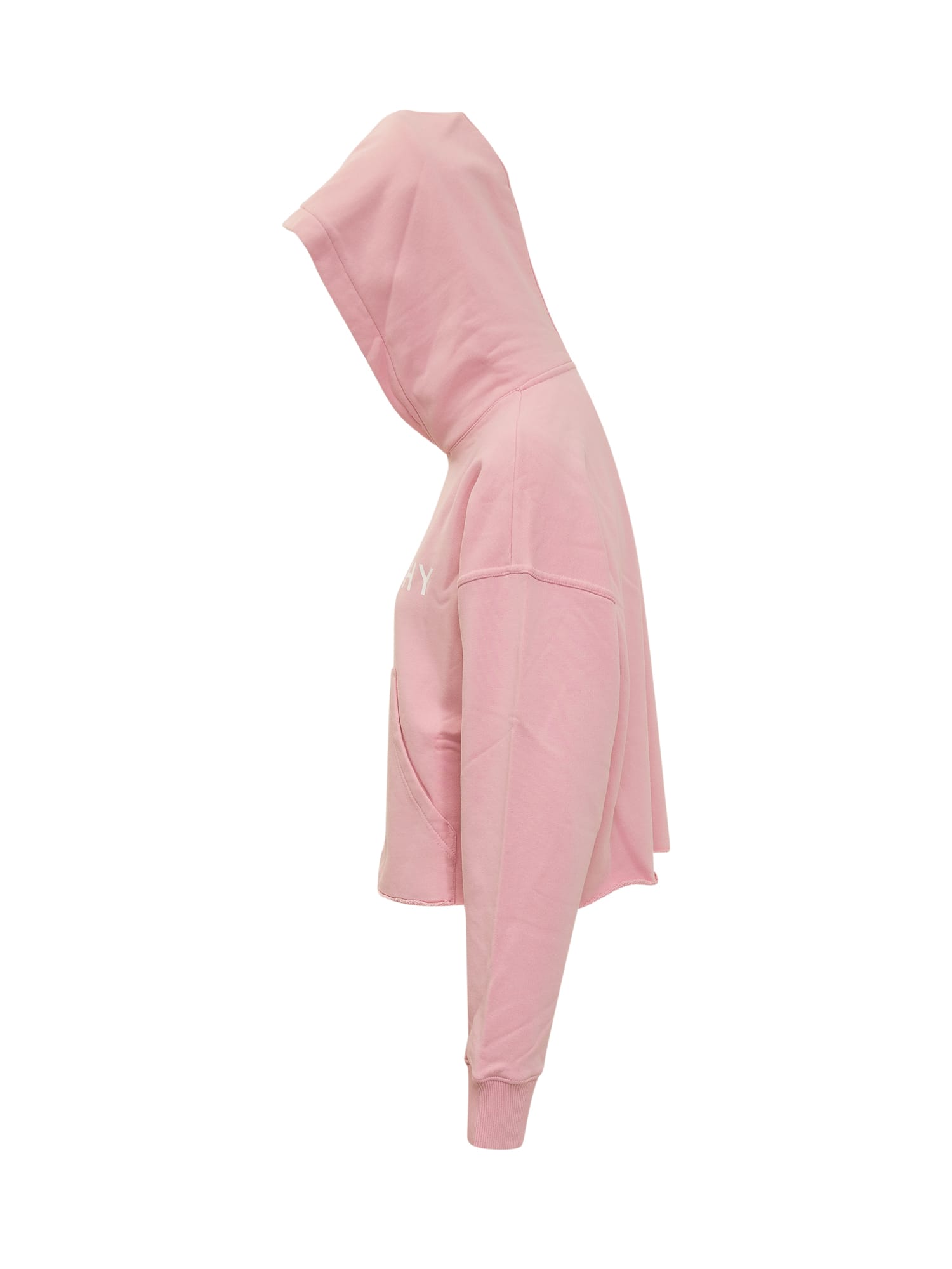 Shop Givenchy Archetype Short Sweatshirt In Gauzed Fabric In Flamingo